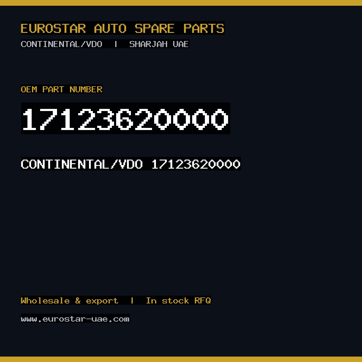 CONTINENTAL/VDO 17123620000
