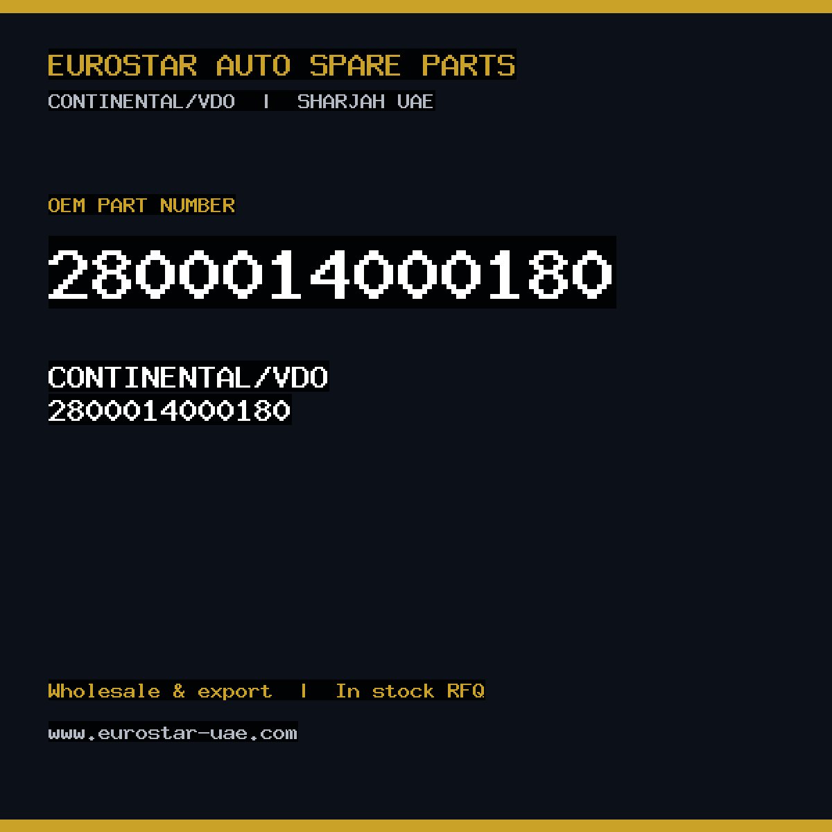 CONTINENTAL/VDO 2800014000180