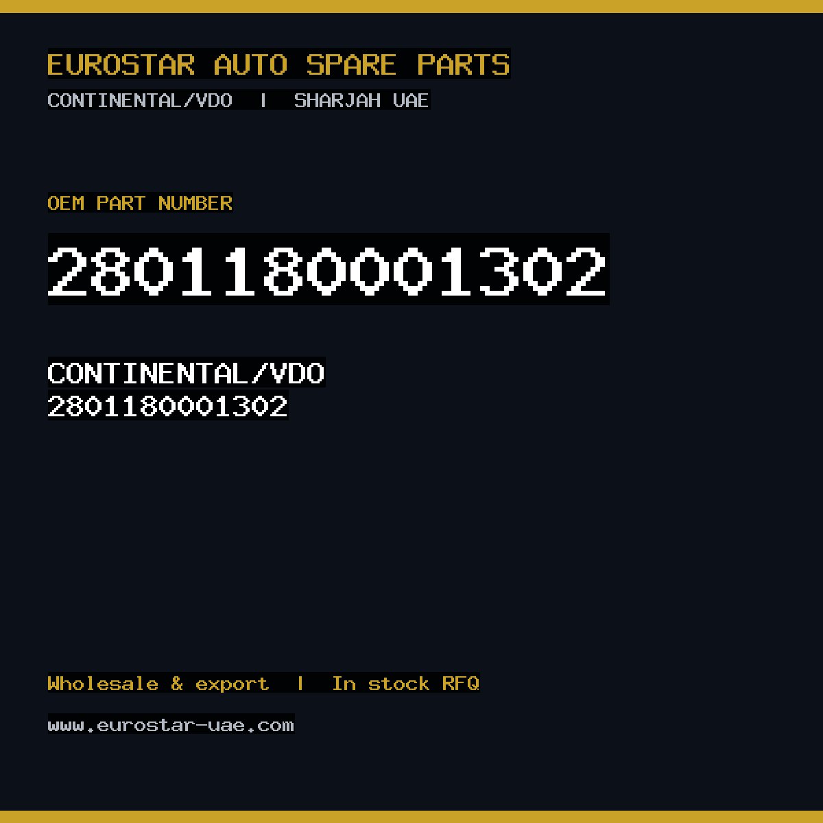 CONTINENTAL/VDO 2801180001302