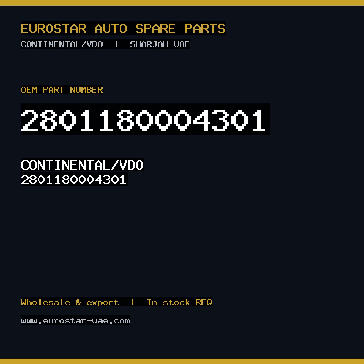 CONTINENTAL/VDO 2801180004301