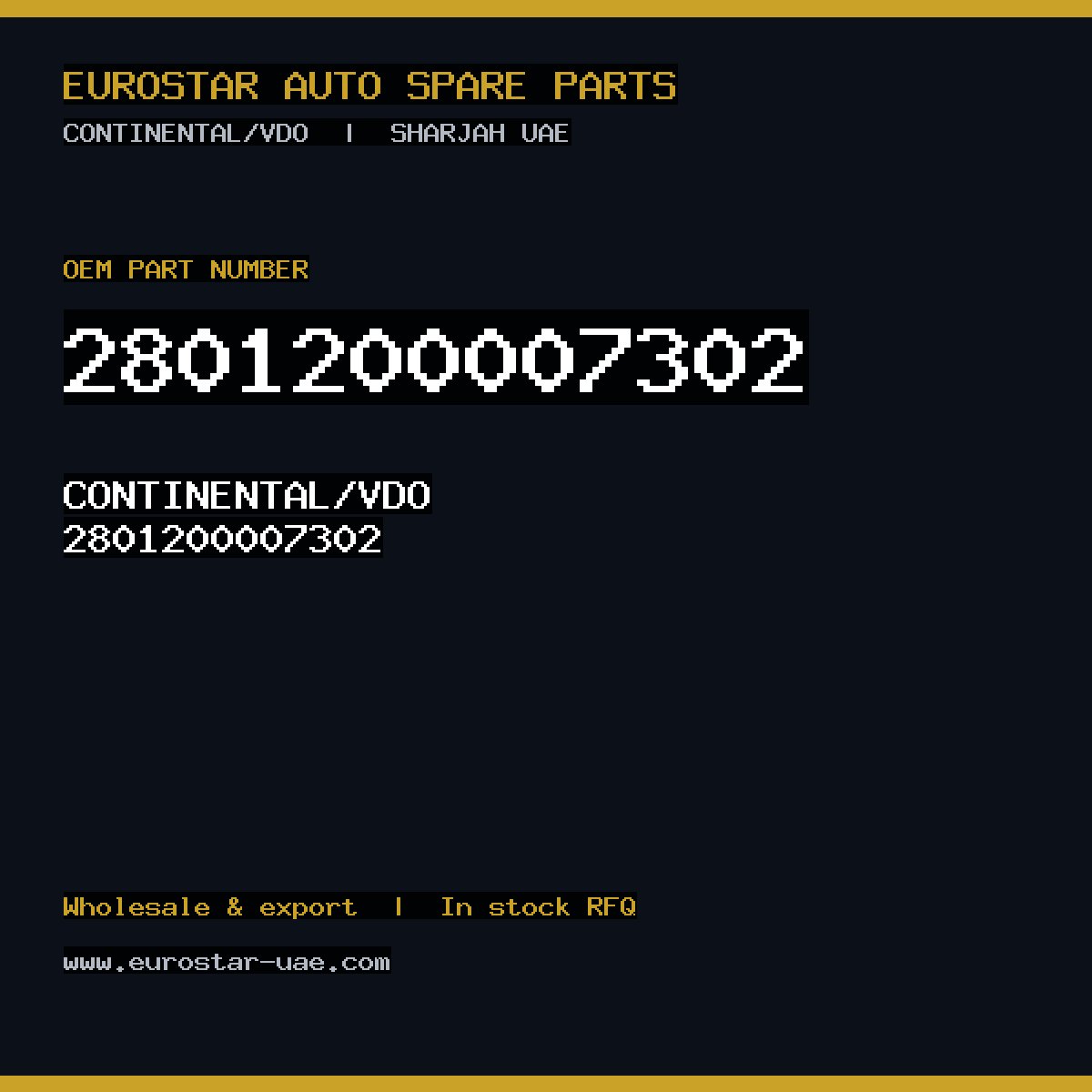 CONTINENTAL/VDO 2801200007302