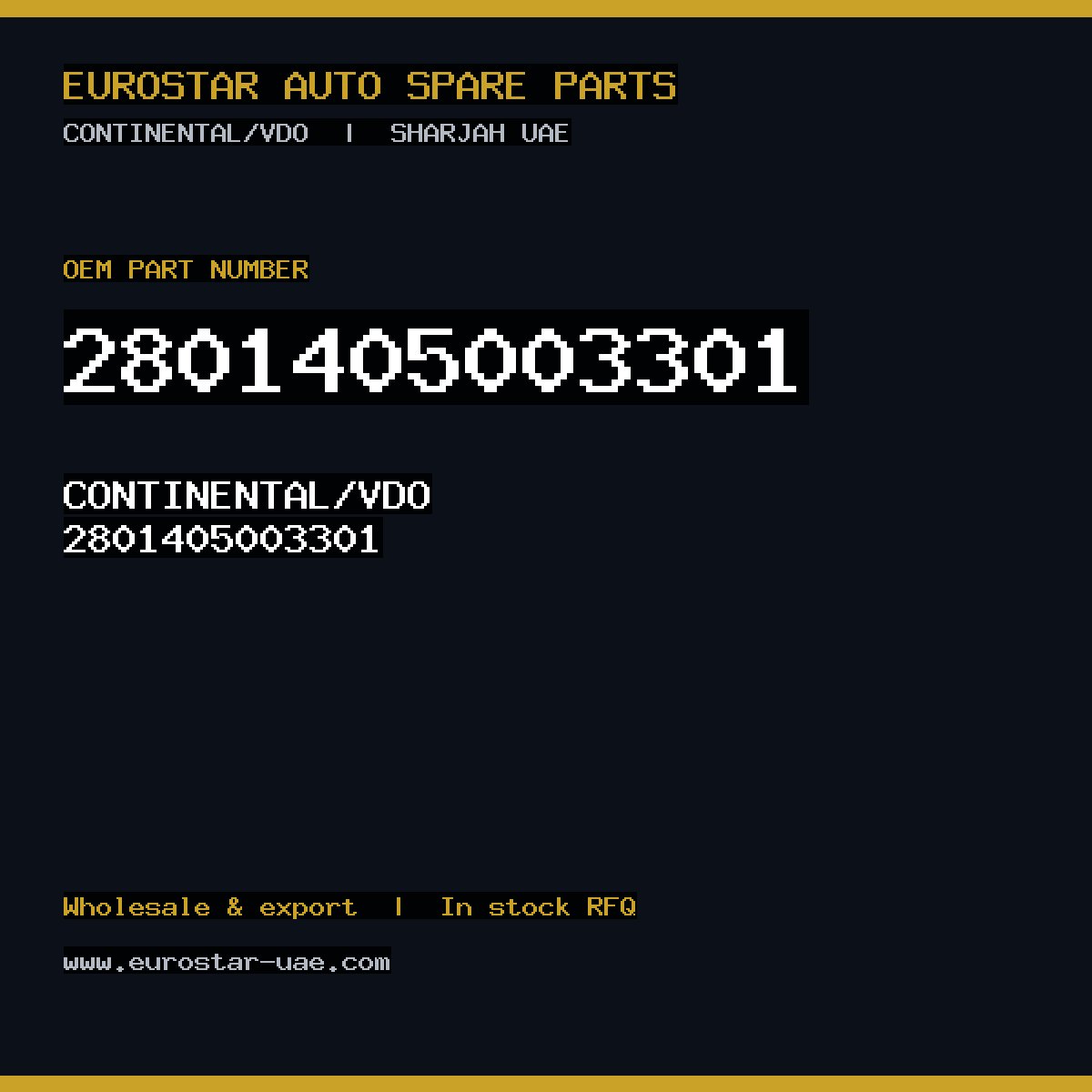 CONTINENTAL/VDO 2801405003301