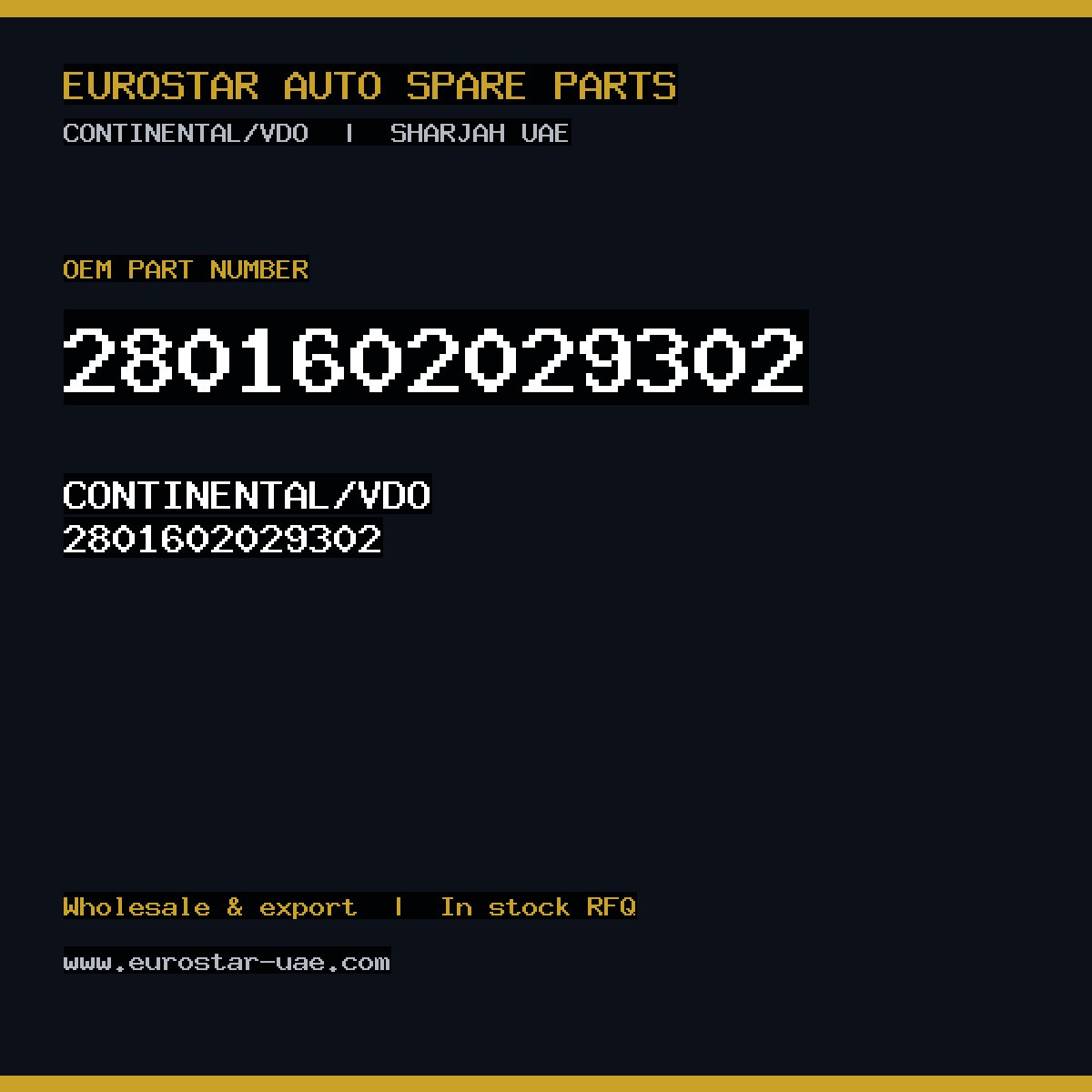 CONTINENTAL/VDO 2801602029302