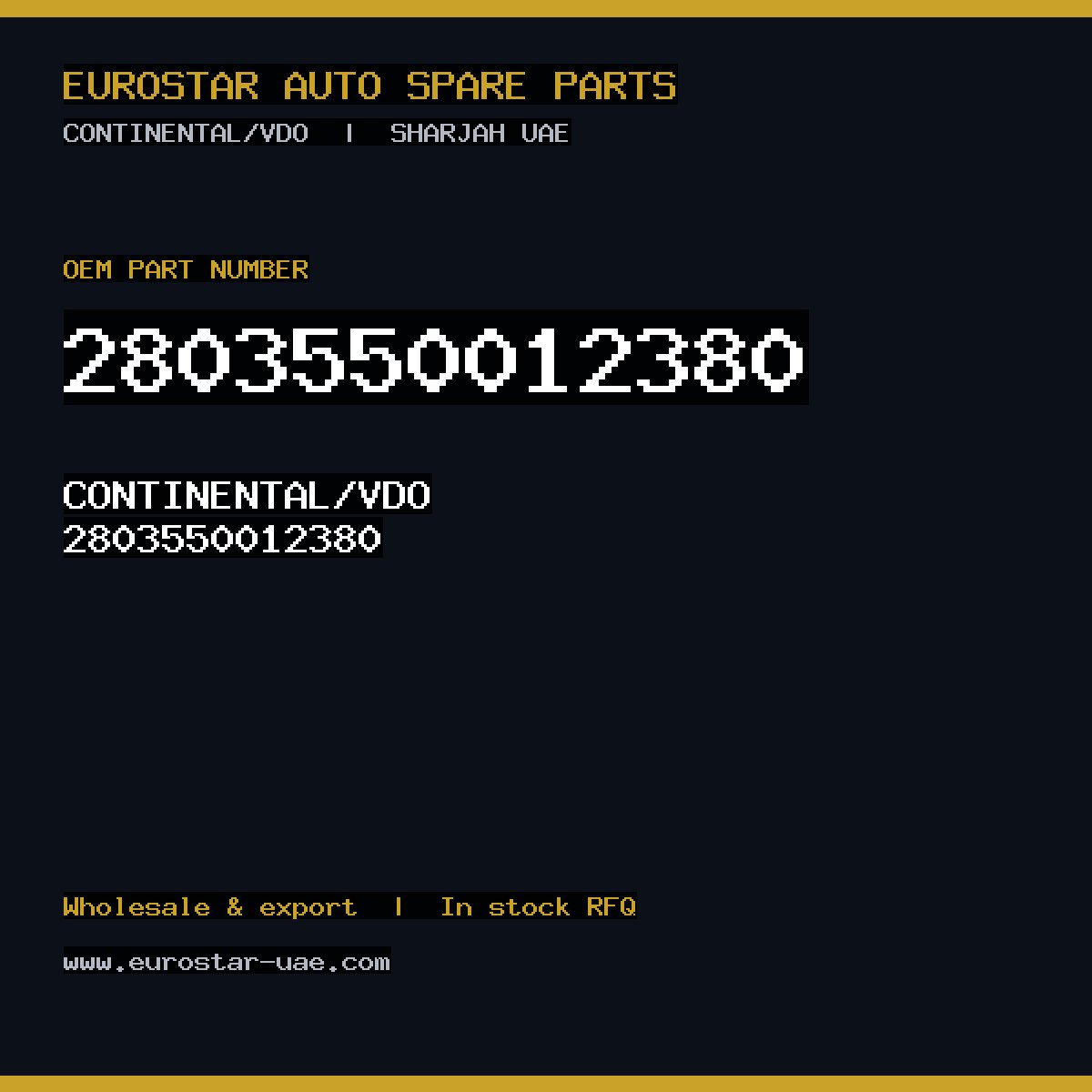 CONTINENTAL/VDO 2803550012380