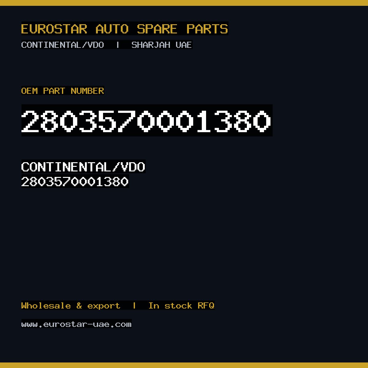 CONTINENTAL/VDO 2803570001380