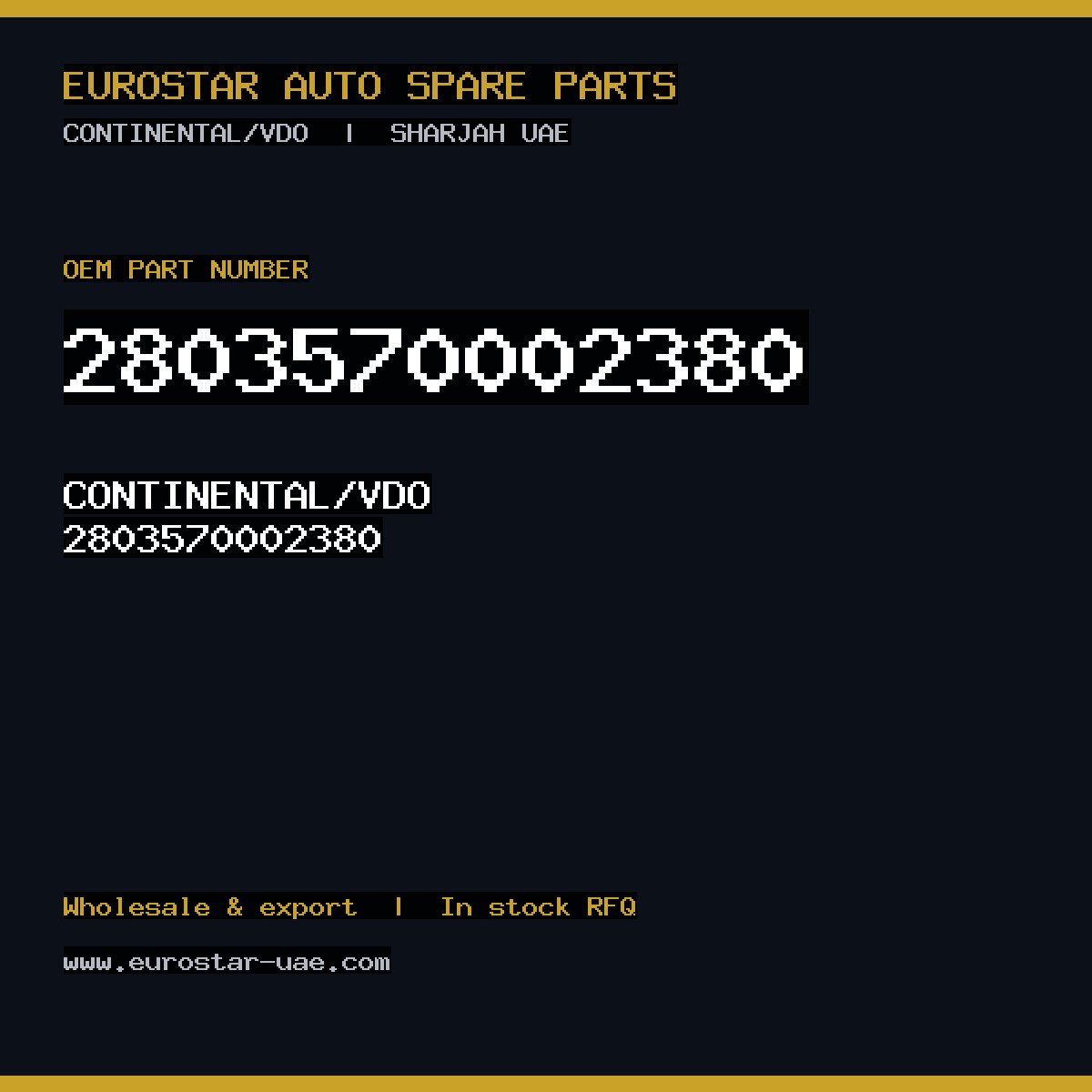 CONTINENTAL/VDO 2803570002380