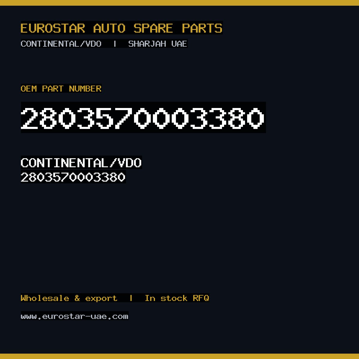 CONTINENTAL/VDO 2803570003380