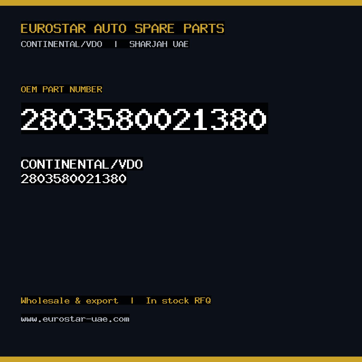 CONTINENTAL/VDO 2803580021380
