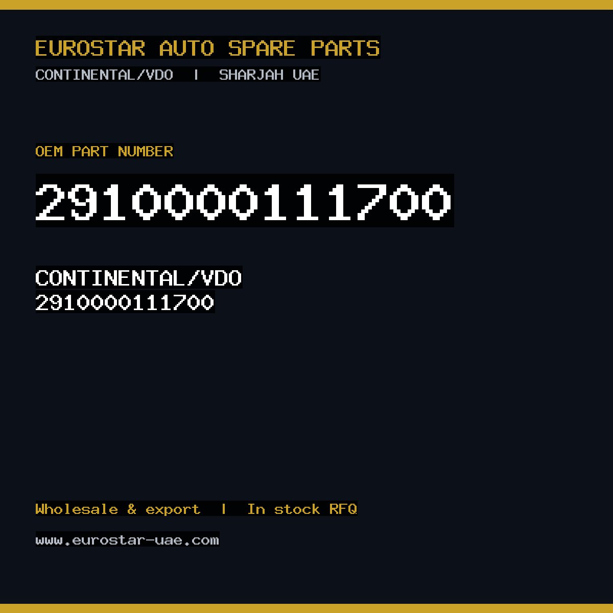 CONTINENTAL/VDO 2910000111700