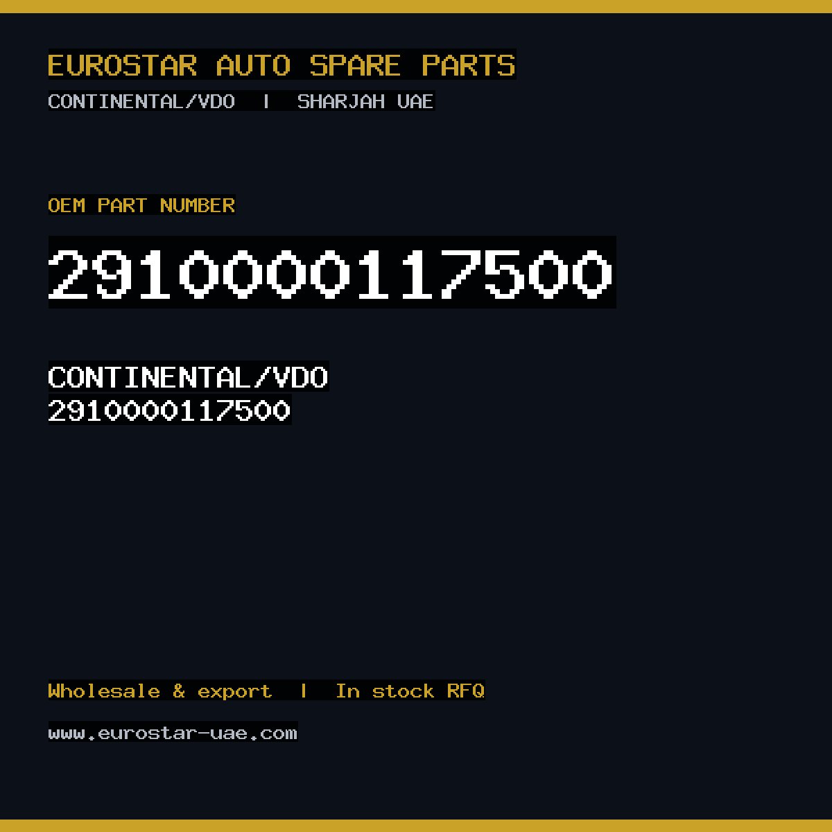 CONTINENTAL/VDO 2910000117500