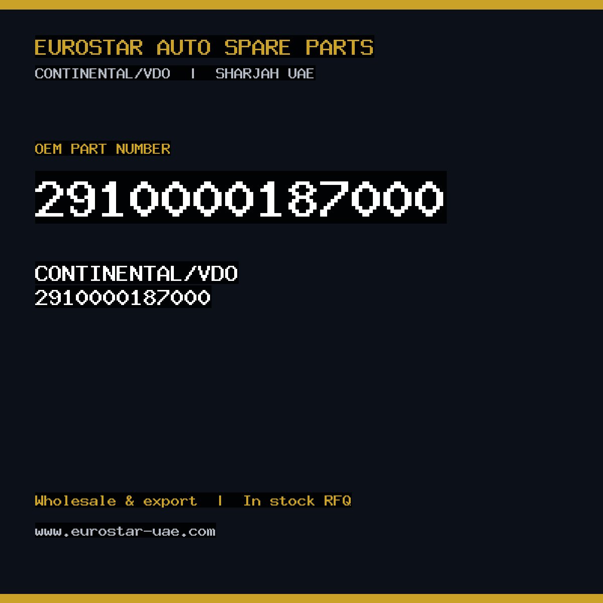 CONTINENTAL/VDO 2910000187000