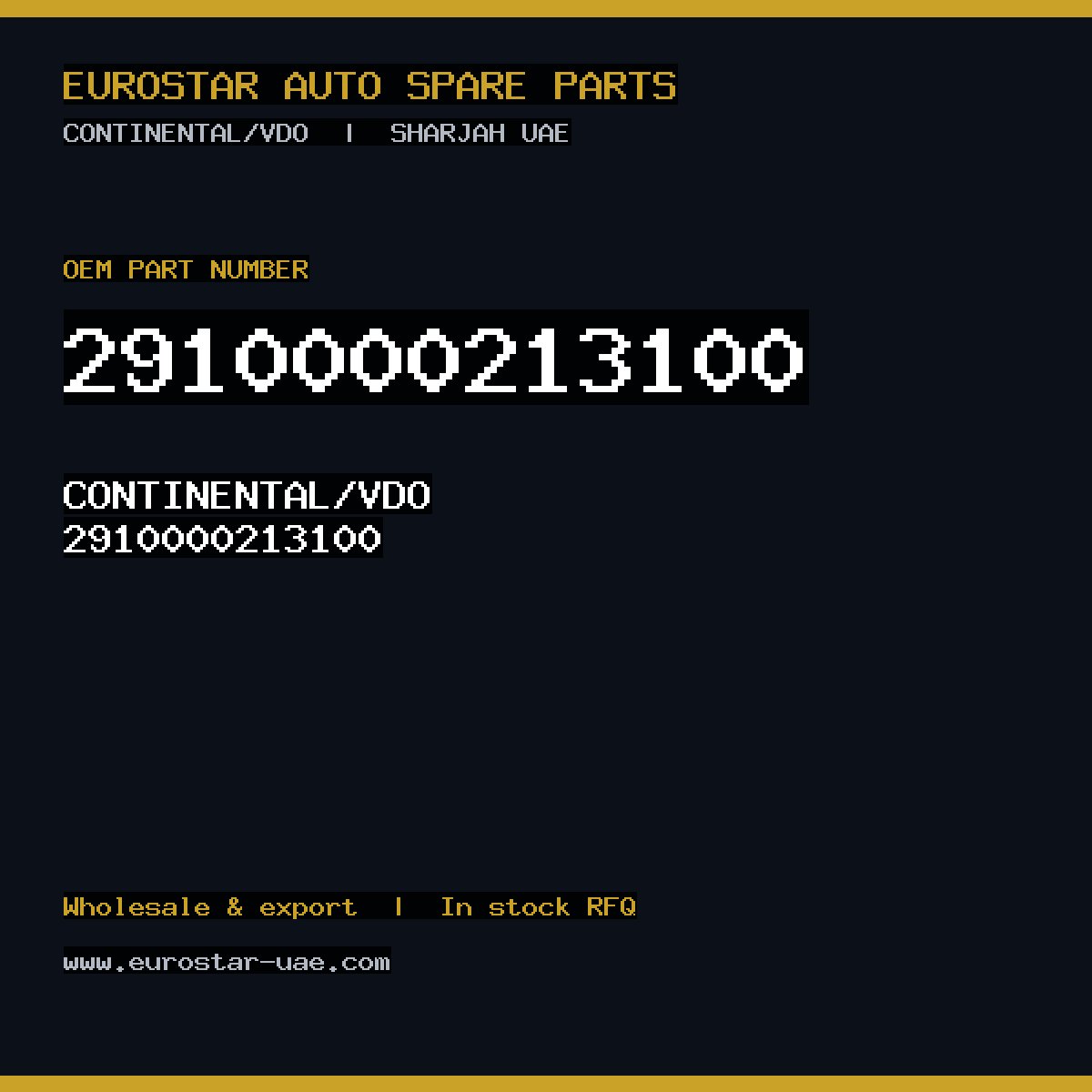 CONTINENTAL/VDO 2910000213100