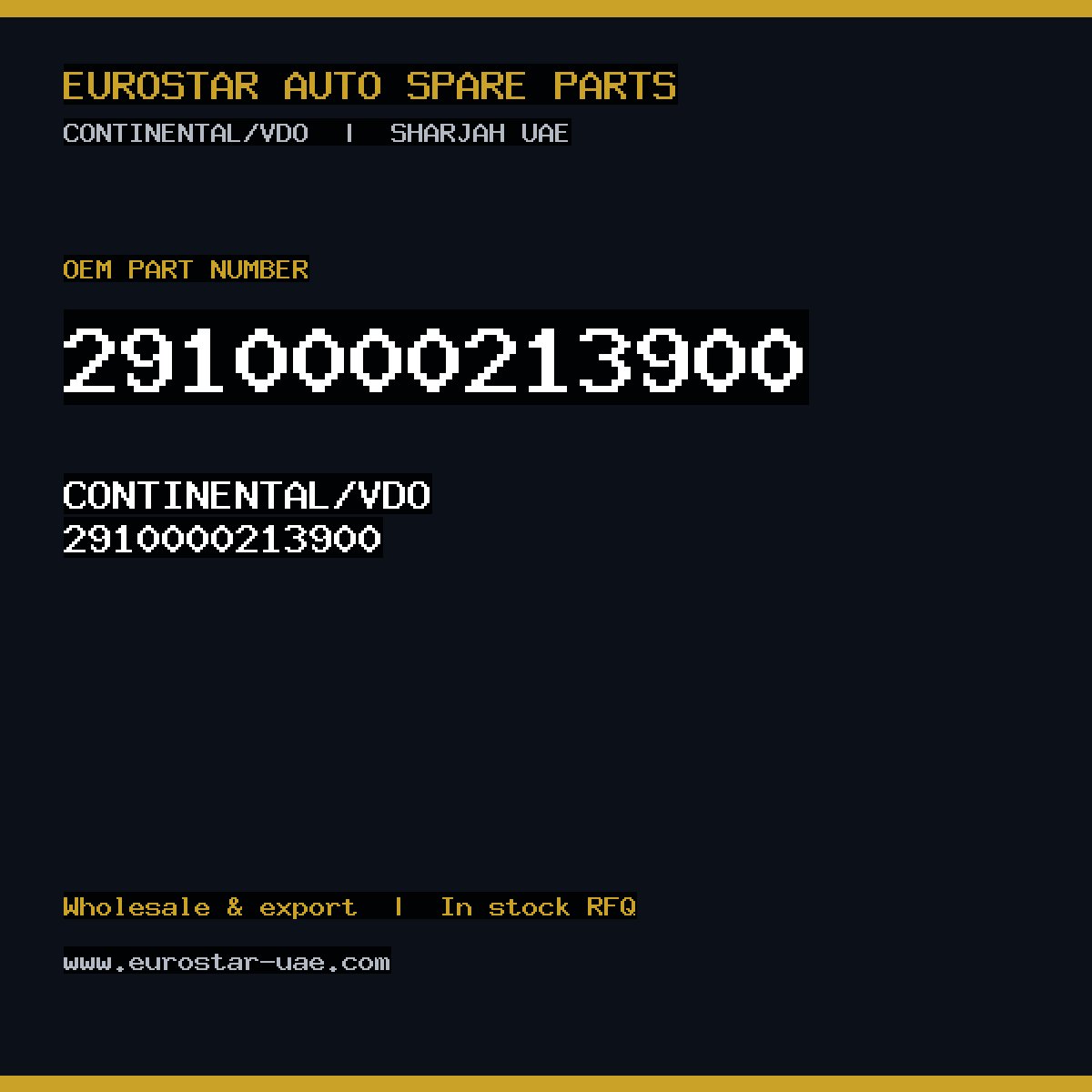 CONTINENTAL/VDO 2910000213900
