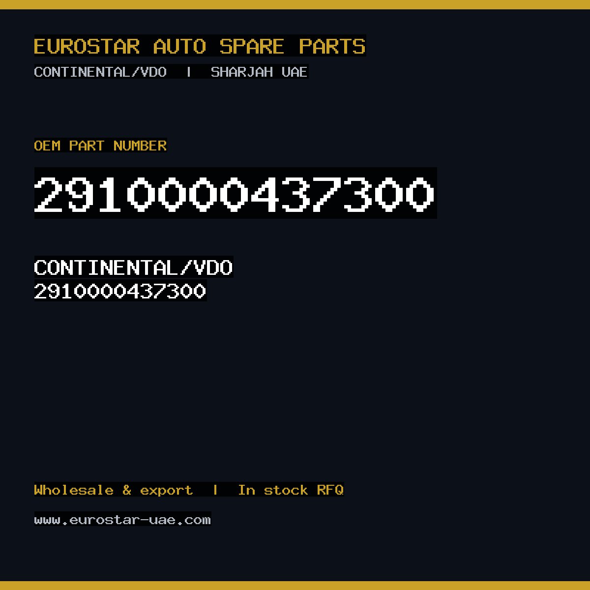 CONTINENTAL/VDO 2910000437300