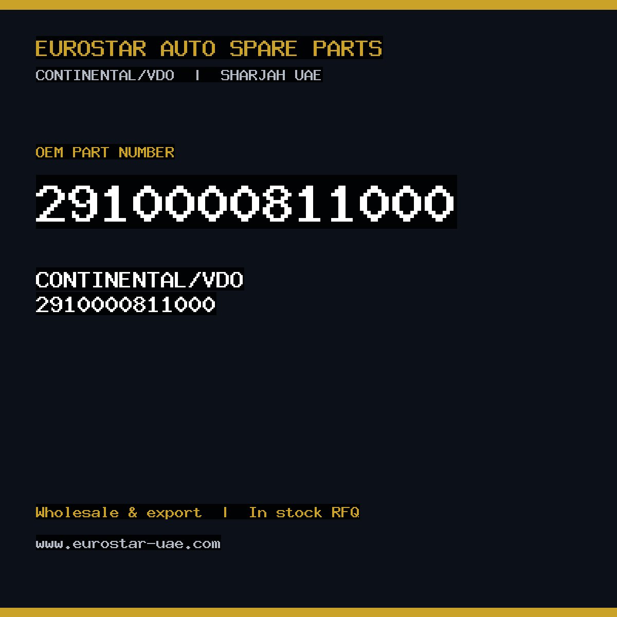 CONTINENTAL/VDO 2910000811000
