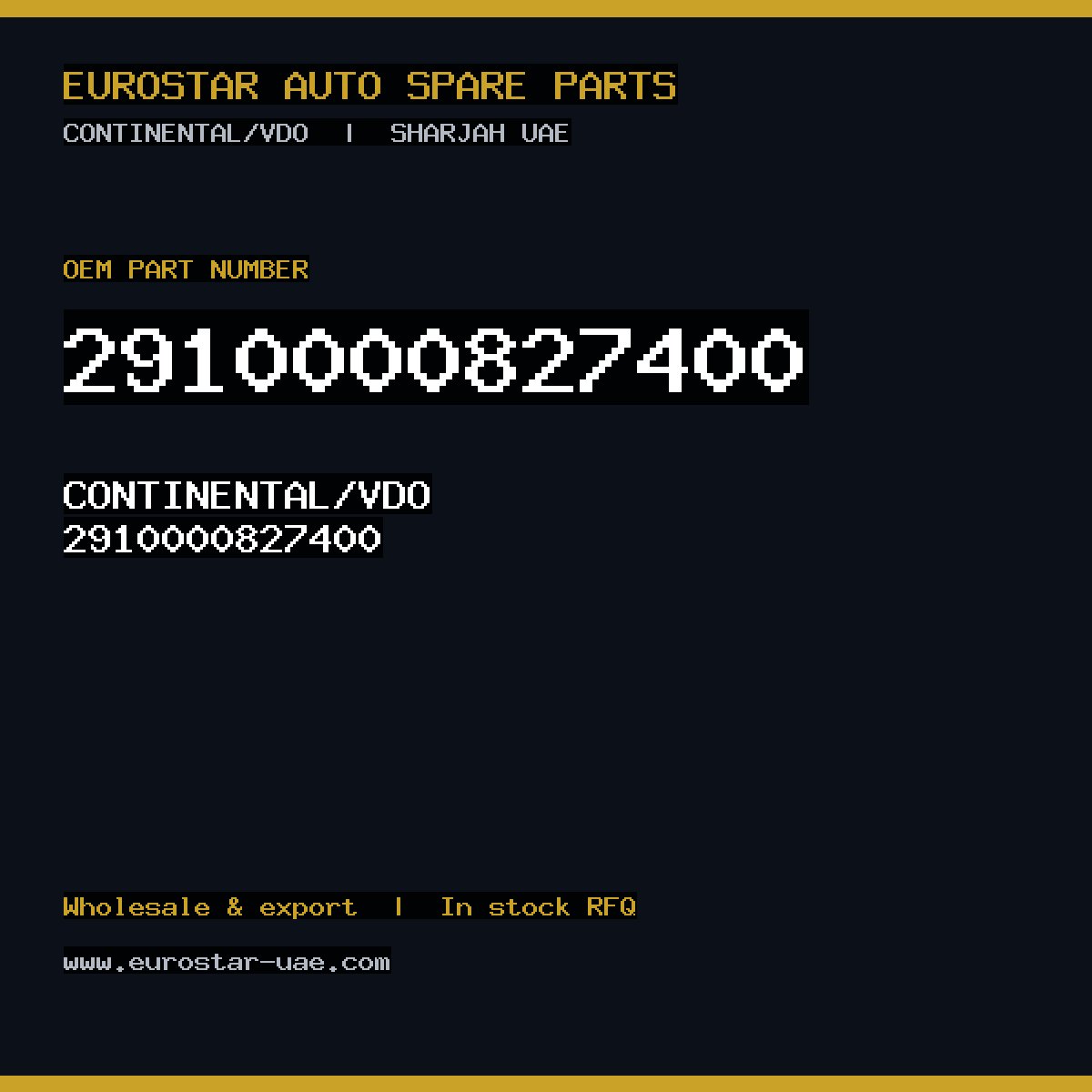 CONTINENTAL/VDO 2910000827400