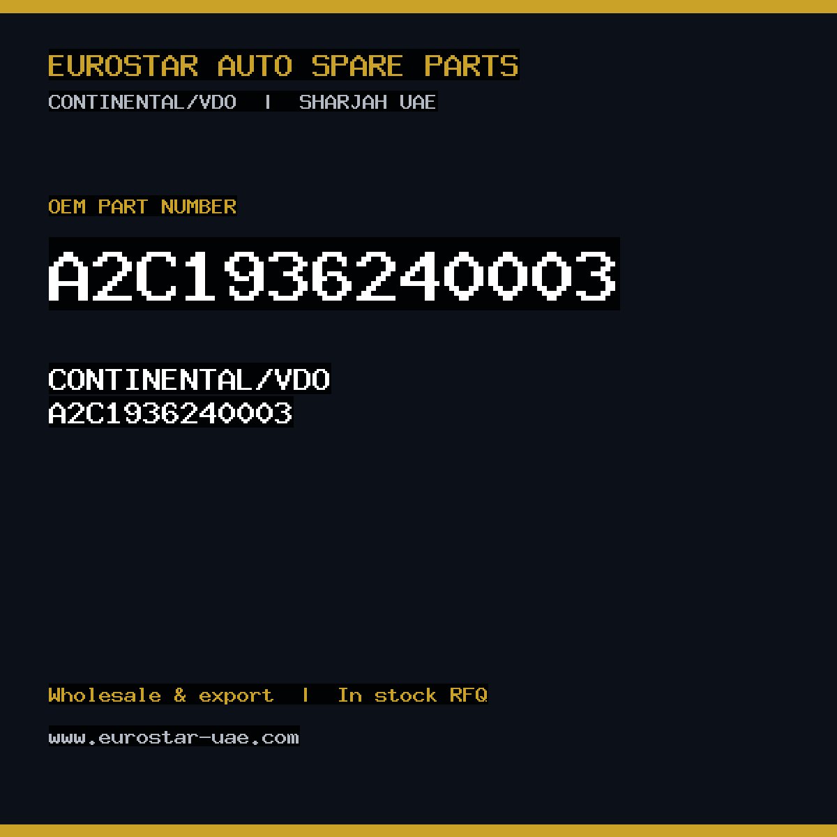 CONTINENTAL/VDO A2C1936240003