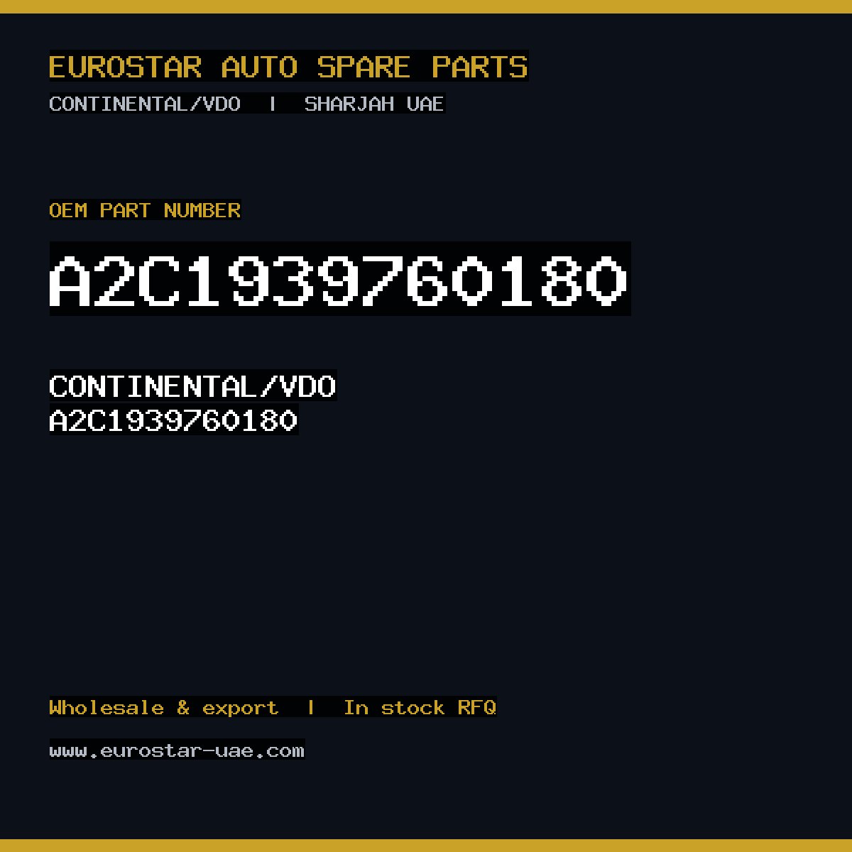 CONTINENTAL/VDO A2C1939760180