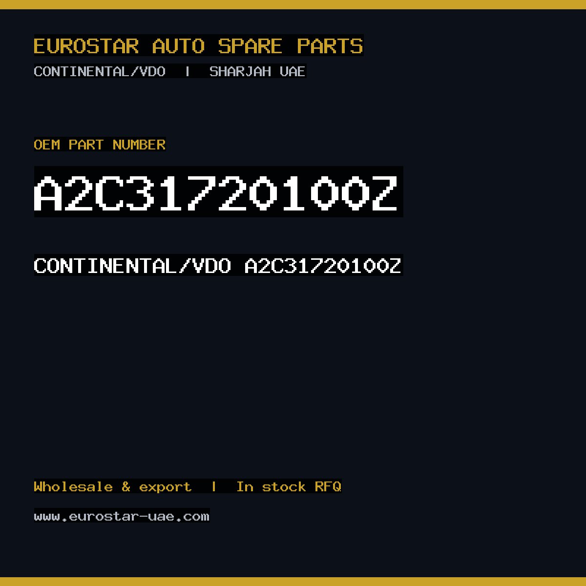 CONTINENTAL/VDO A2C31720100Z