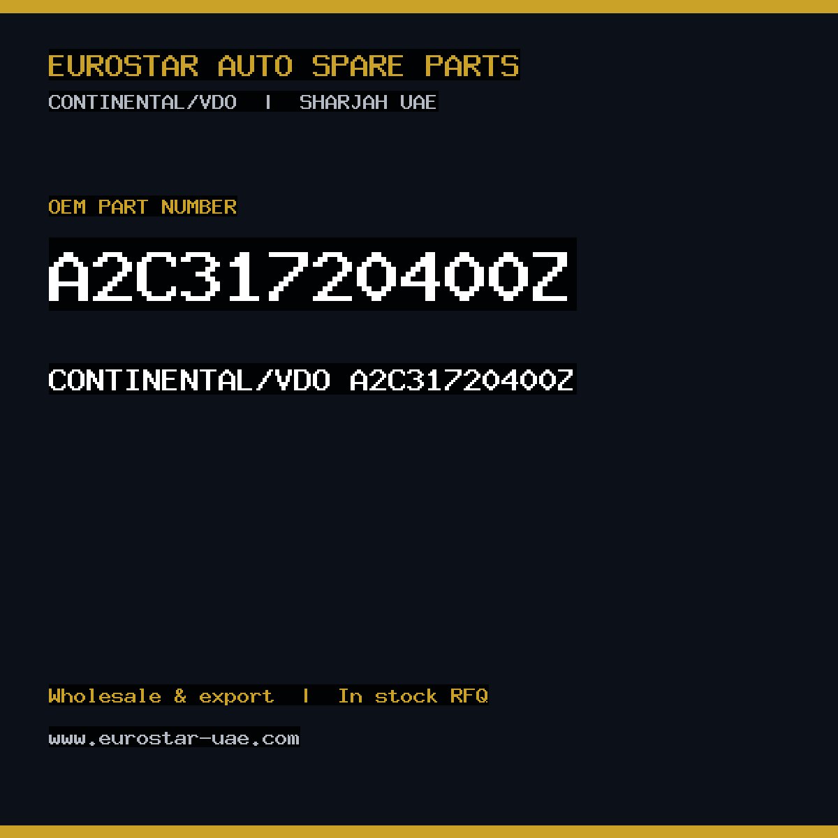 CONTINENTAL/VDO A2C31720400Z