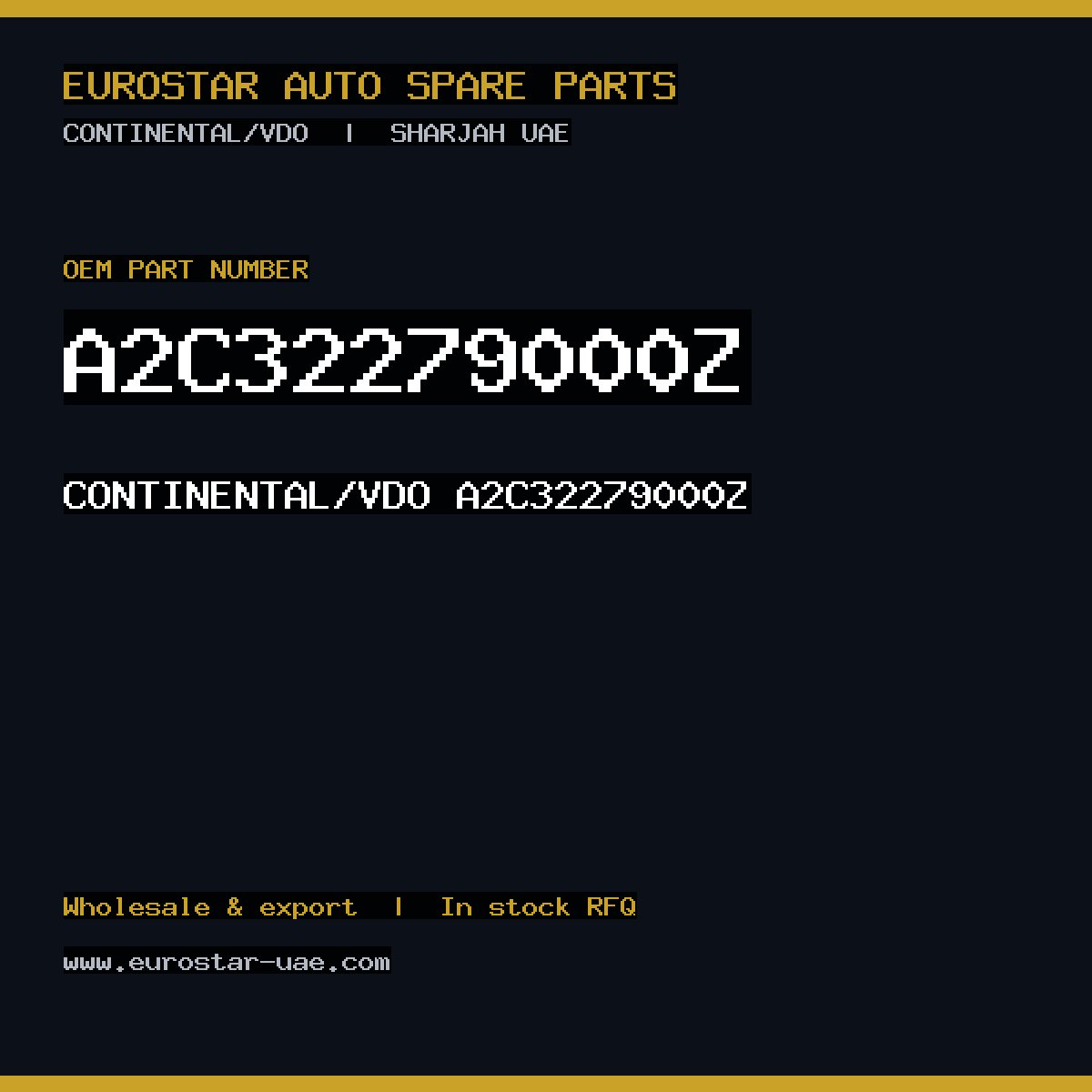 CONTINENTAL/VDO A2C32279000Z