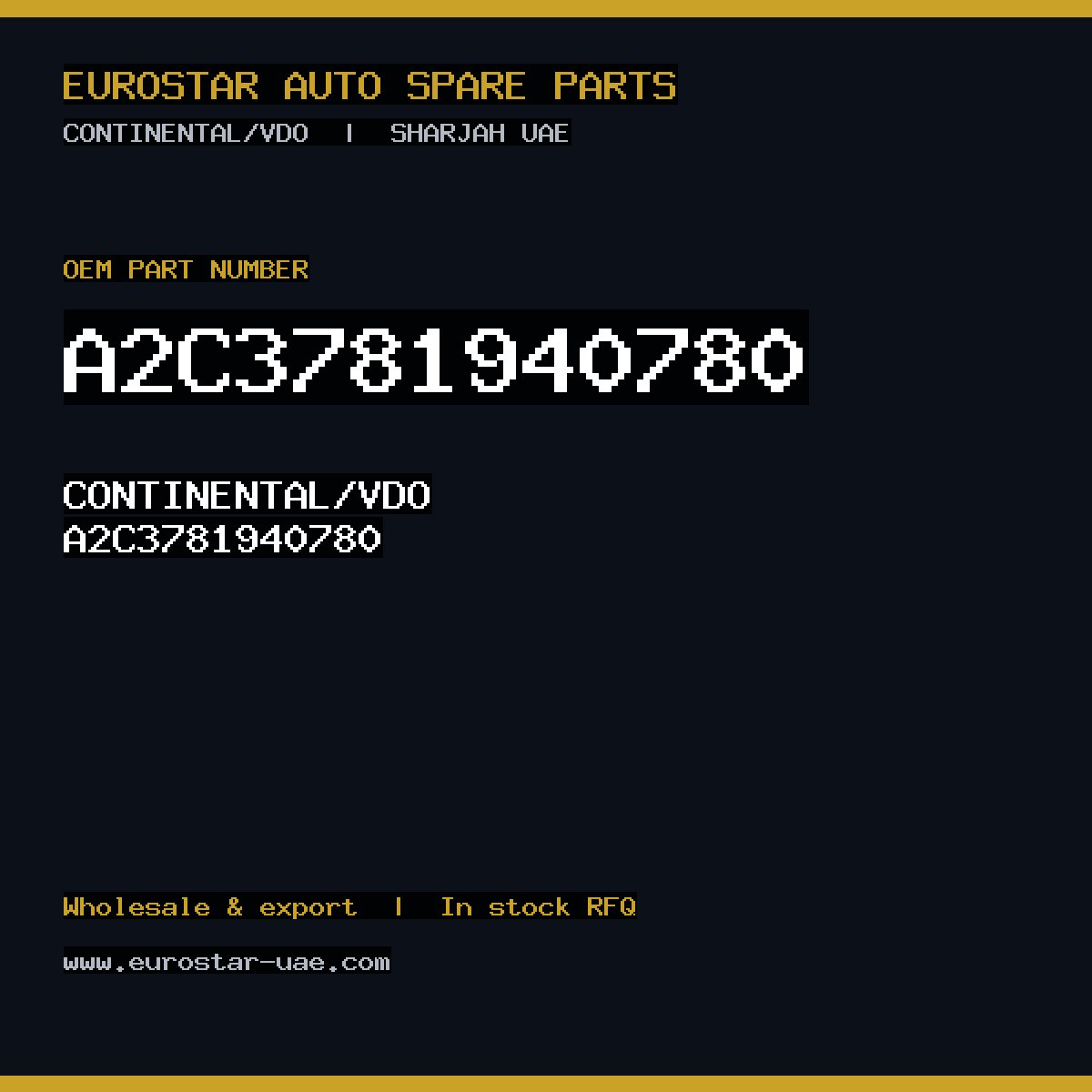 CONTINENTAL/VDO A2C3781940780