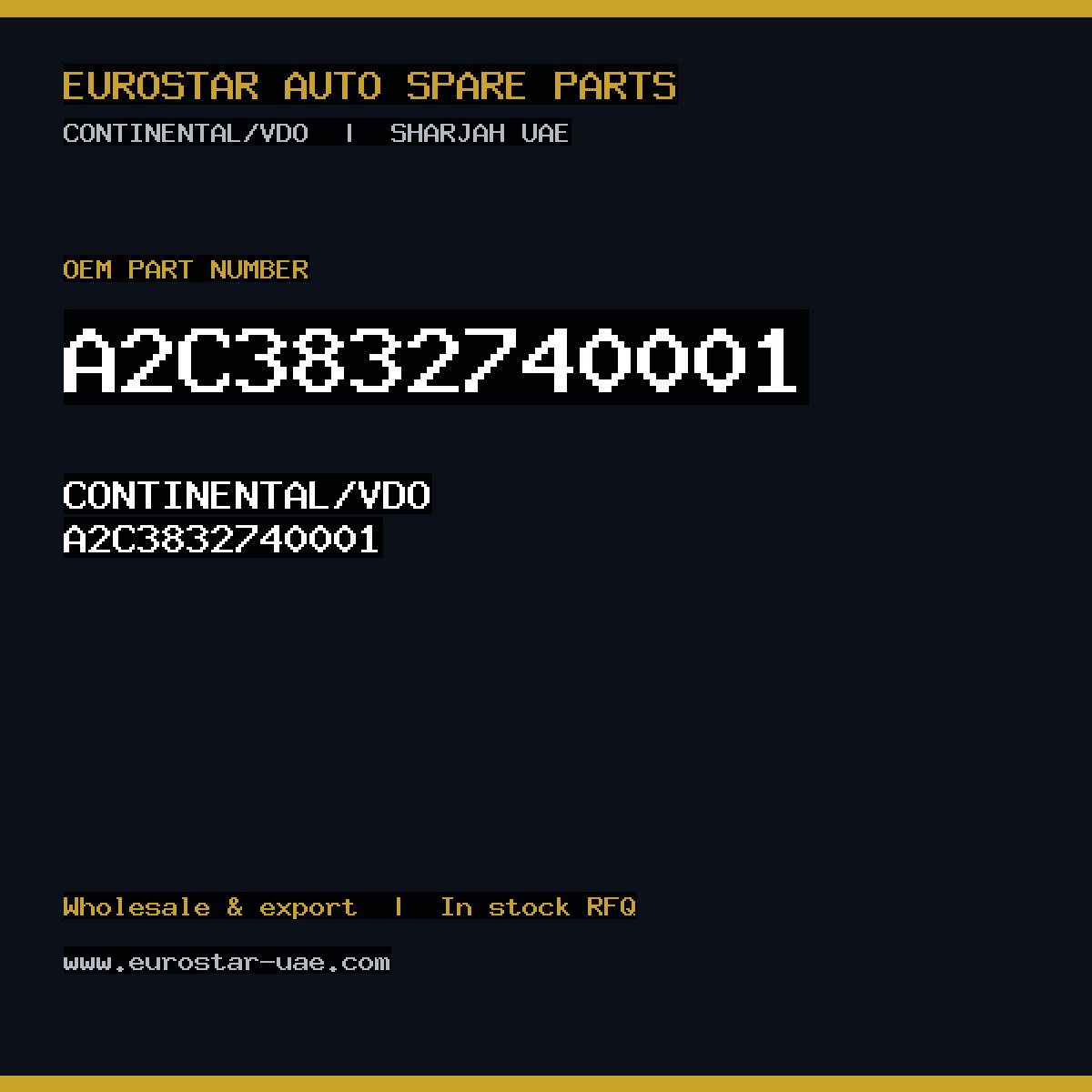 CONTINENTAL/VDO A2C3832740001