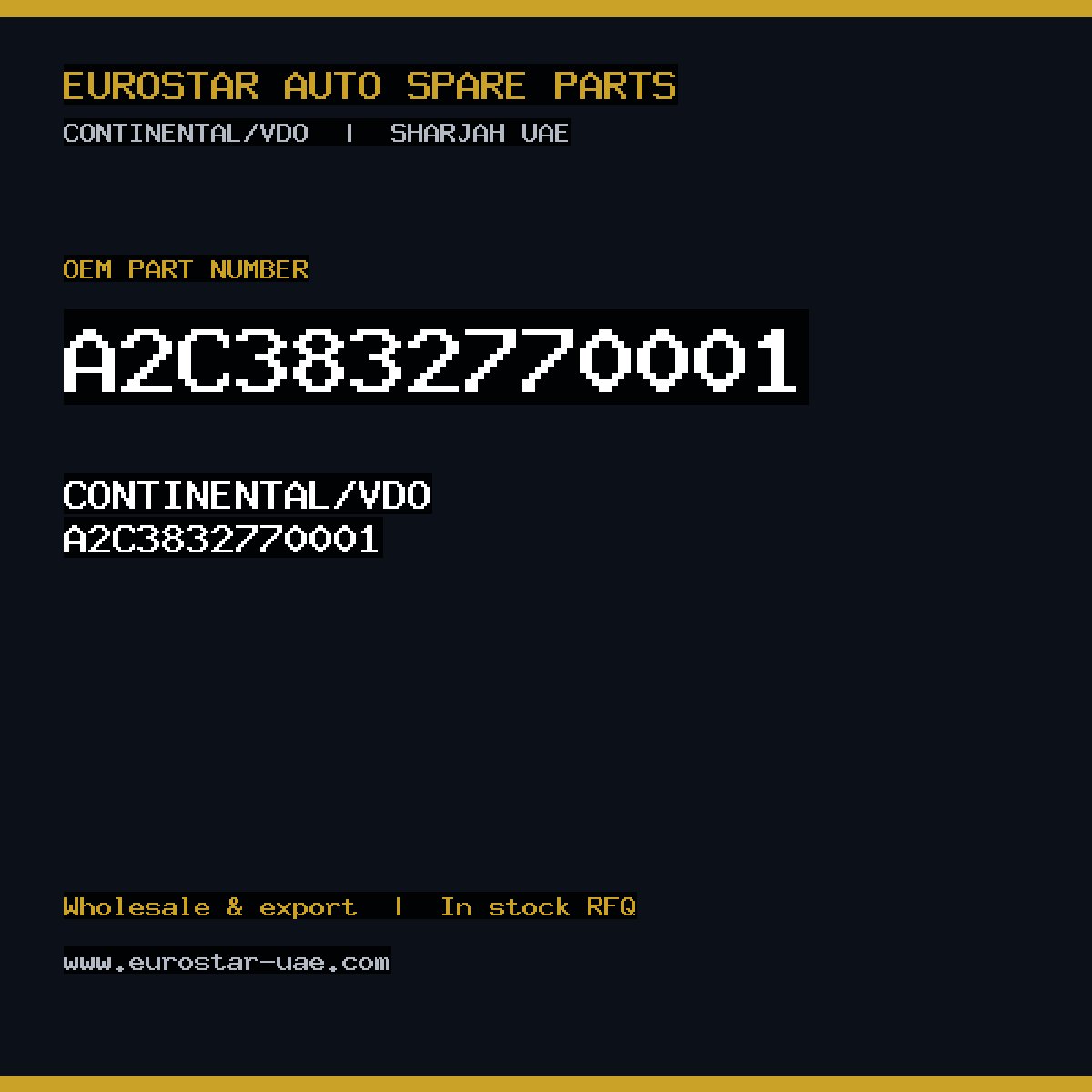 CONTINENTAL/VDO A2C3832770001
