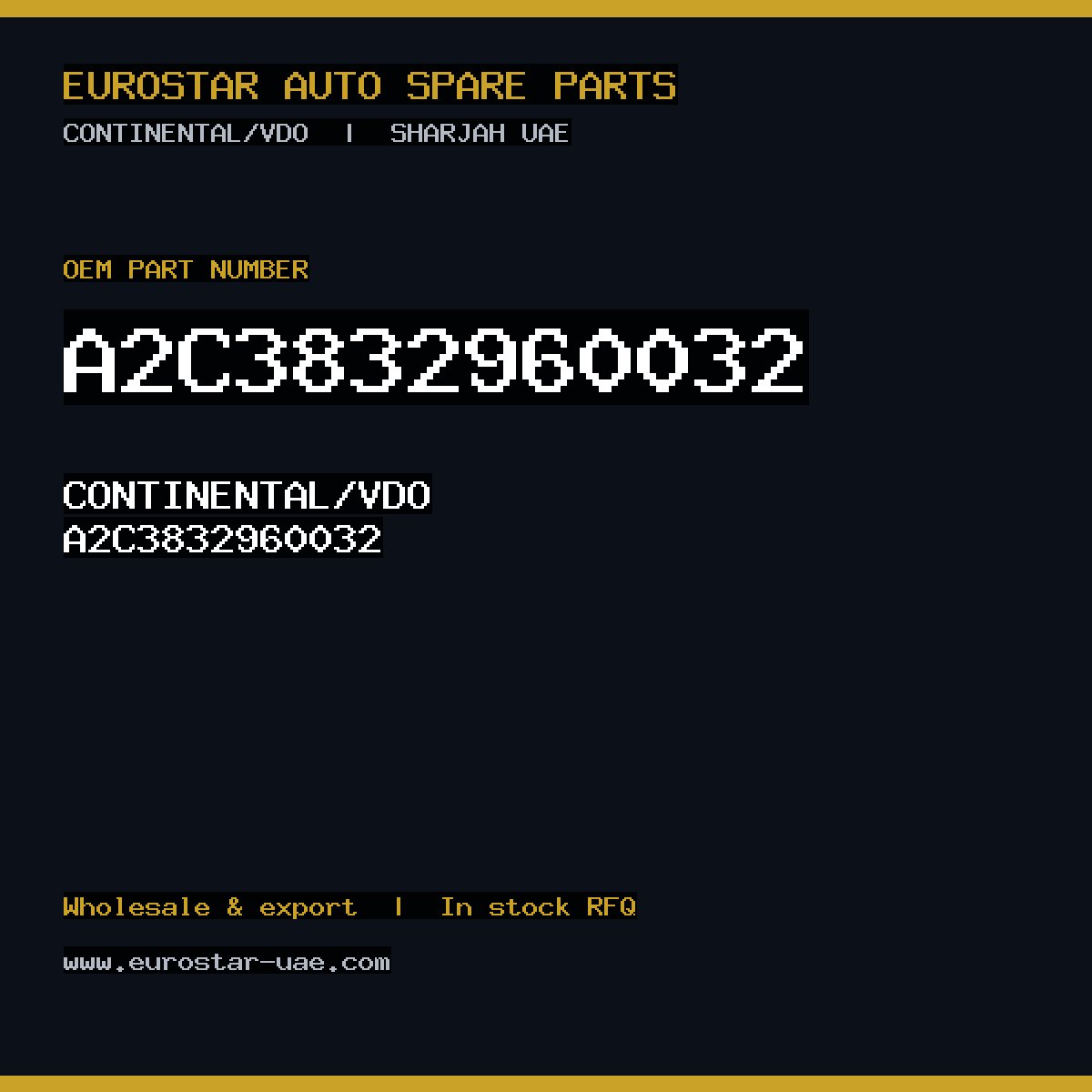 CONTINENTAL/VDO A2C3832960032