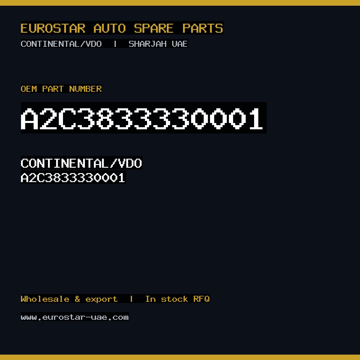 CONTINENTAL/VDO A2C3833330001
