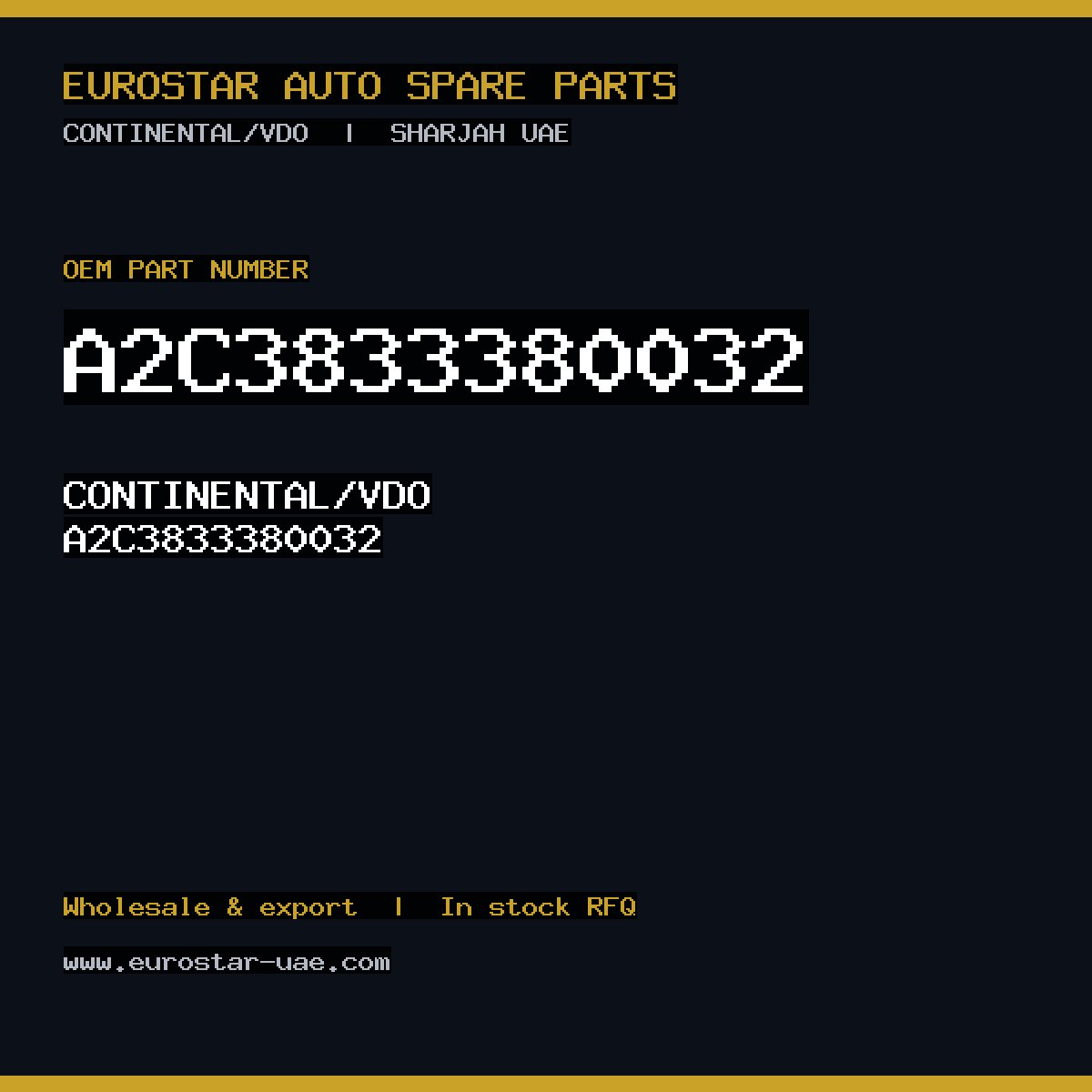 CONTINENTAL/VDO A2C3833380032