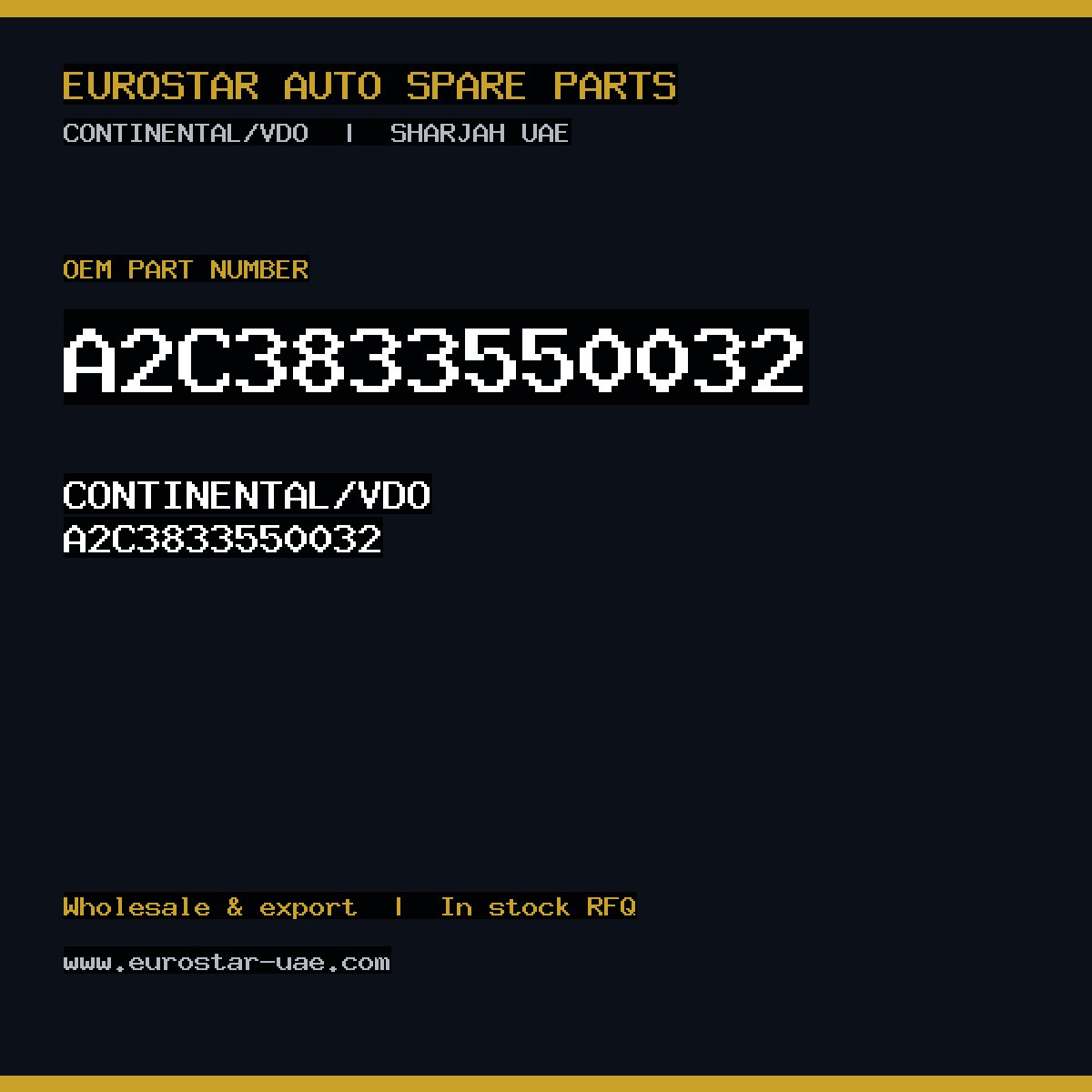 CONTINENTAL/VDO A2C3833550032