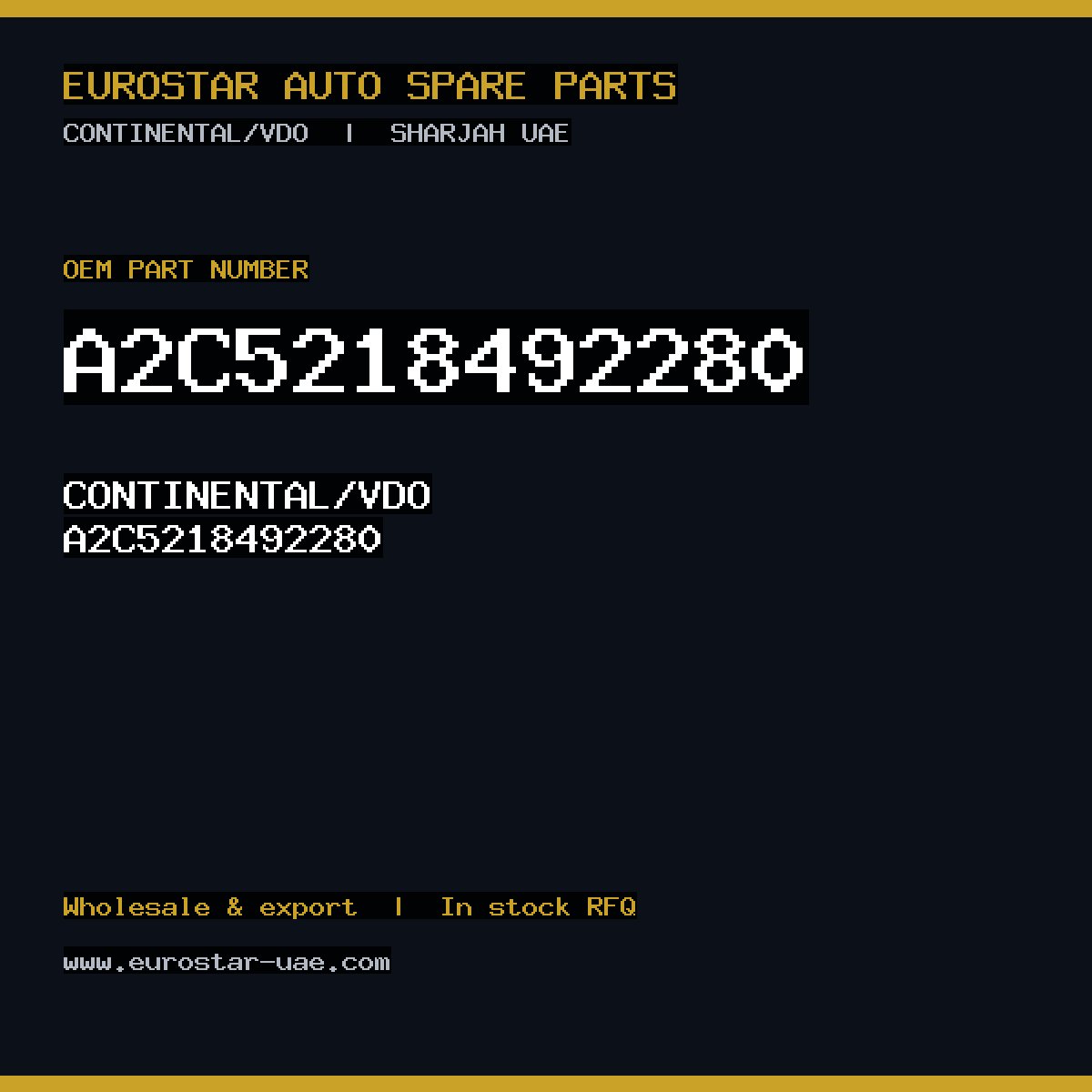 CONTINENTAL/VDO A2C5218492280