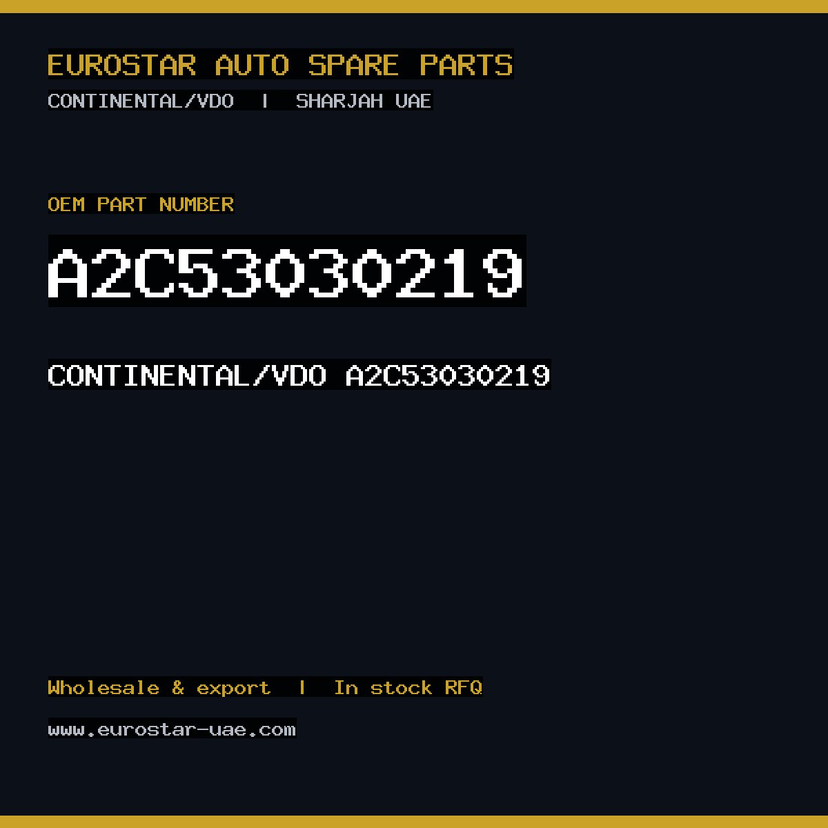 CONTINENTAL/VDO A2C53030219