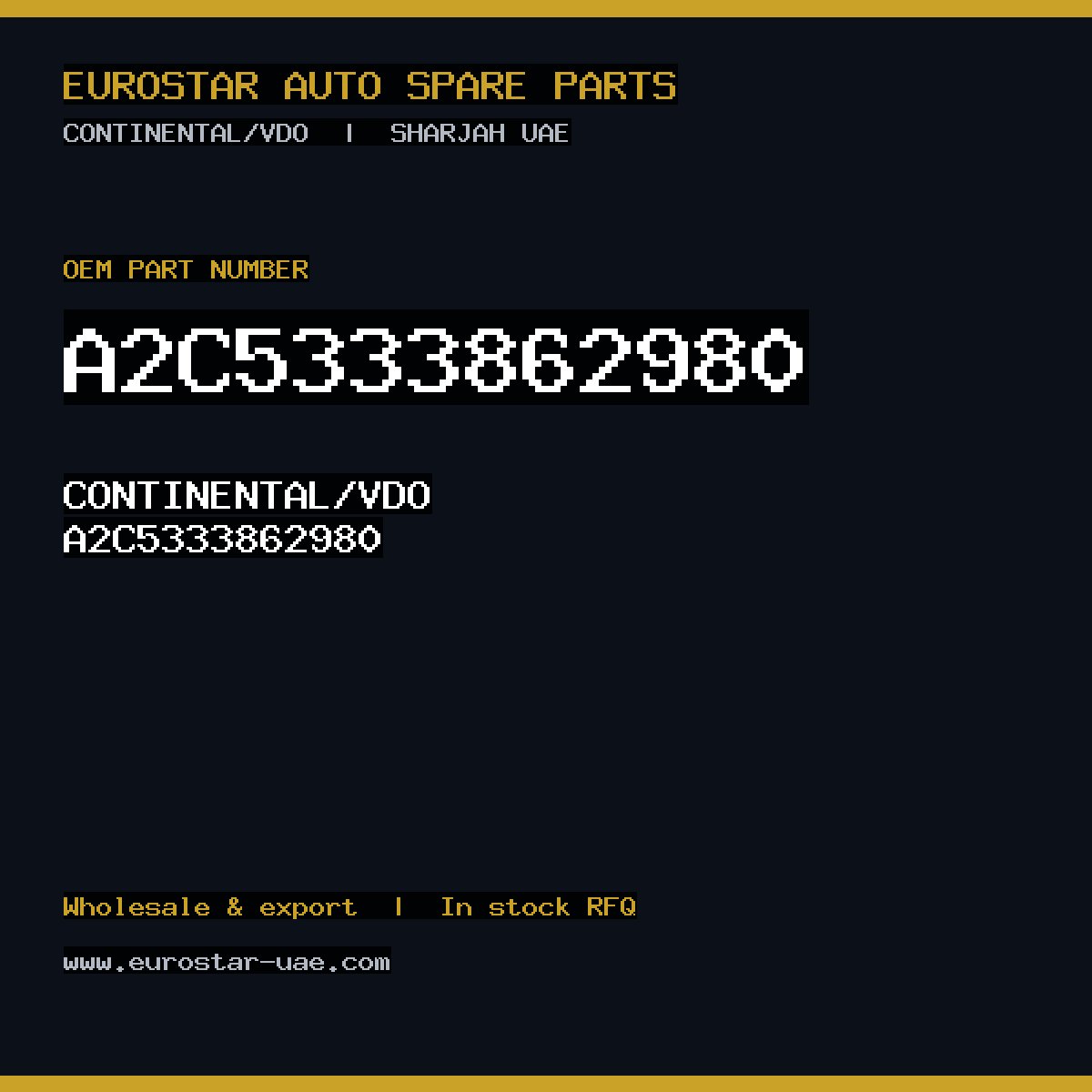 CONTINENTAL/VDO A2C5333862980
