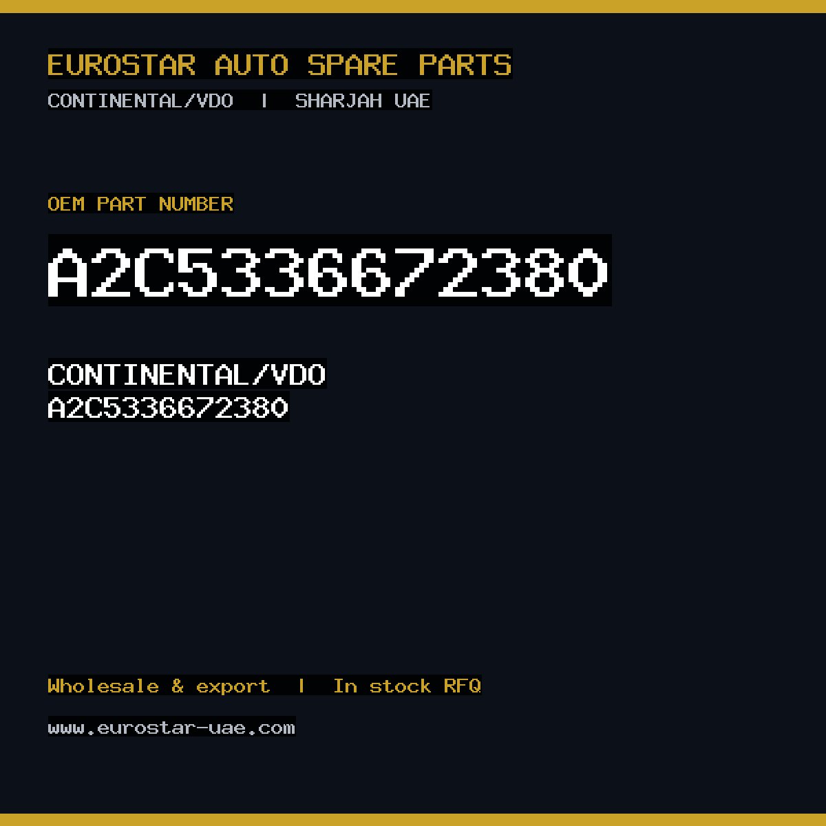 CONTINENTAL/VDO A2C5336672380