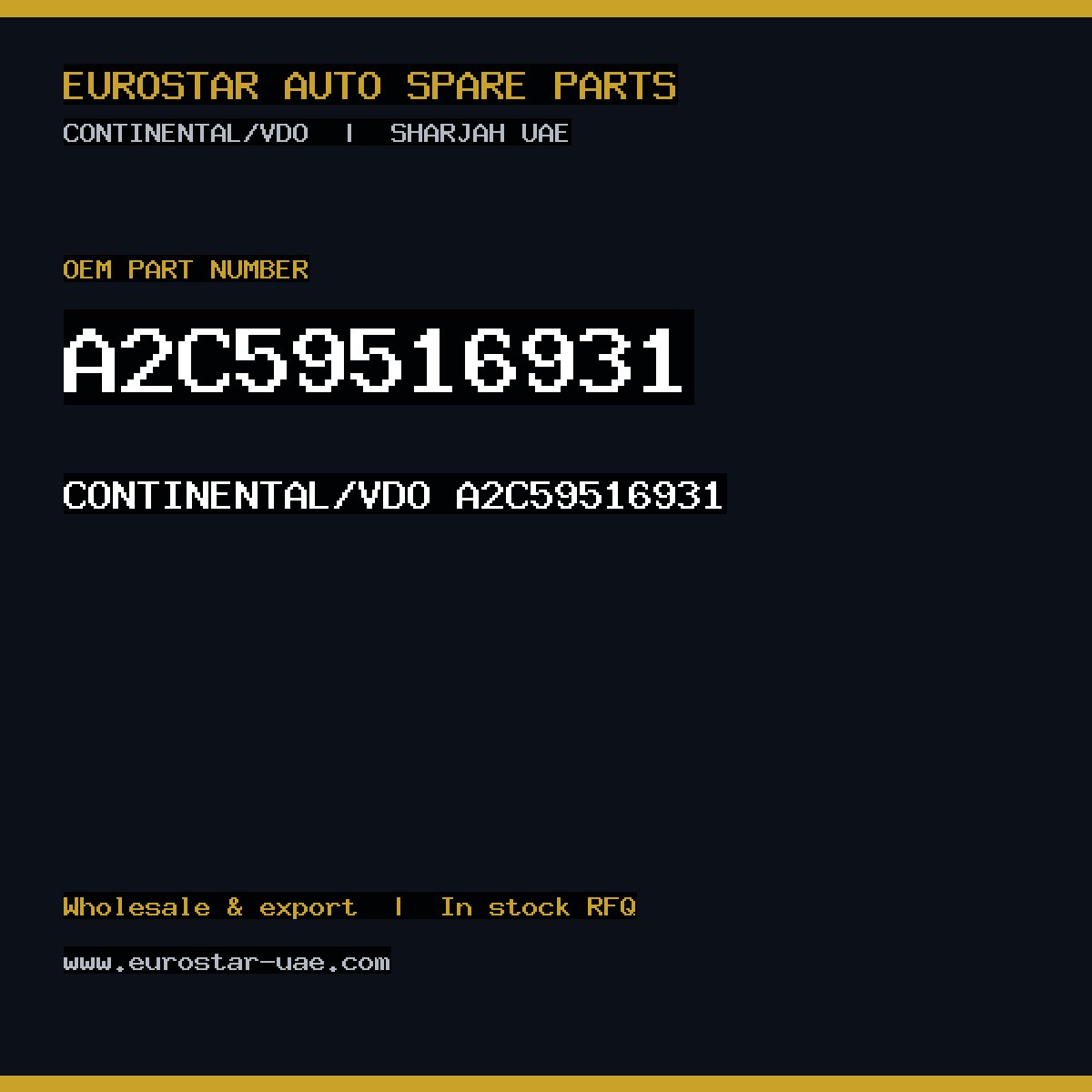 CONTINENTAL/VDO A2C59516931