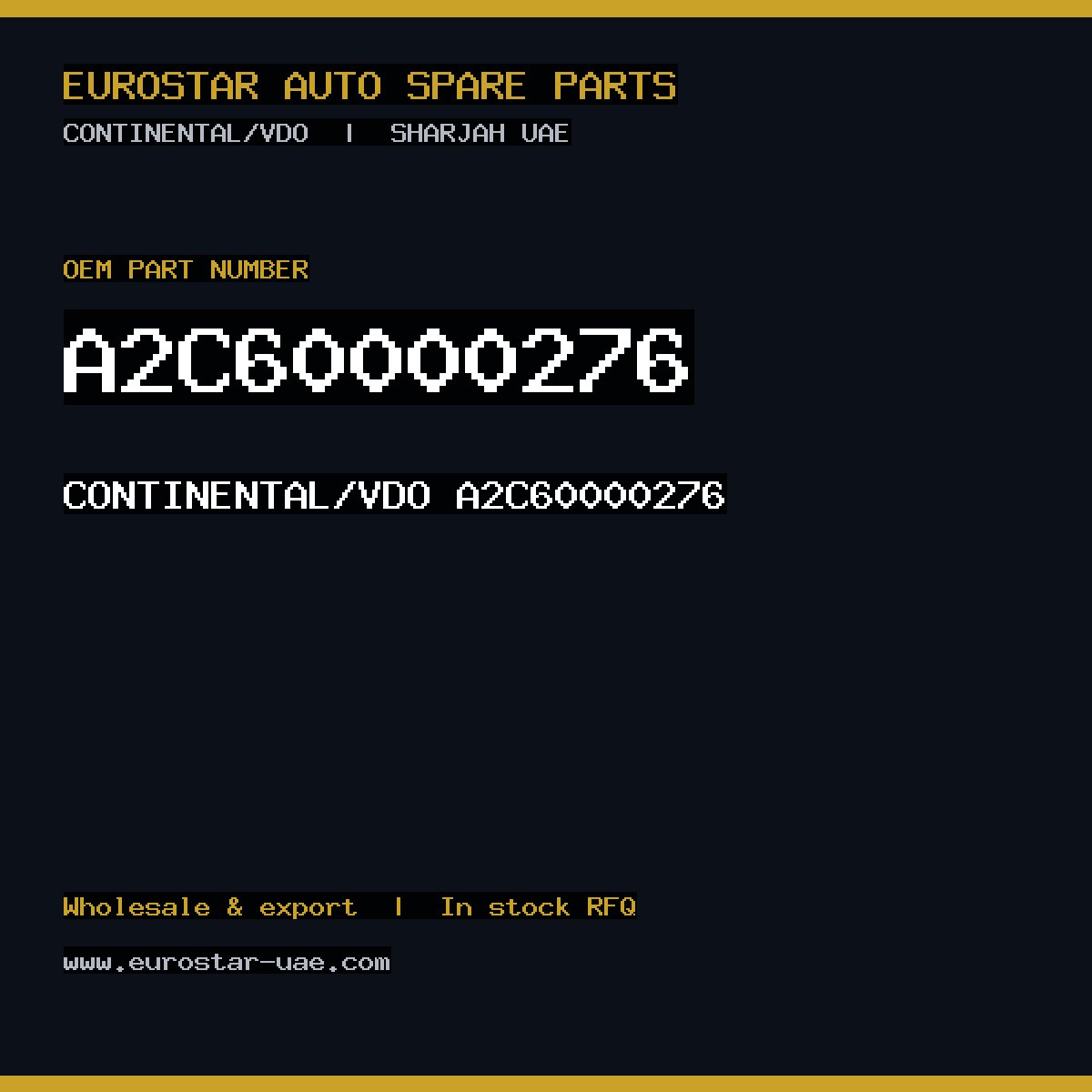CONTINENTAL/VDO A2C60000276