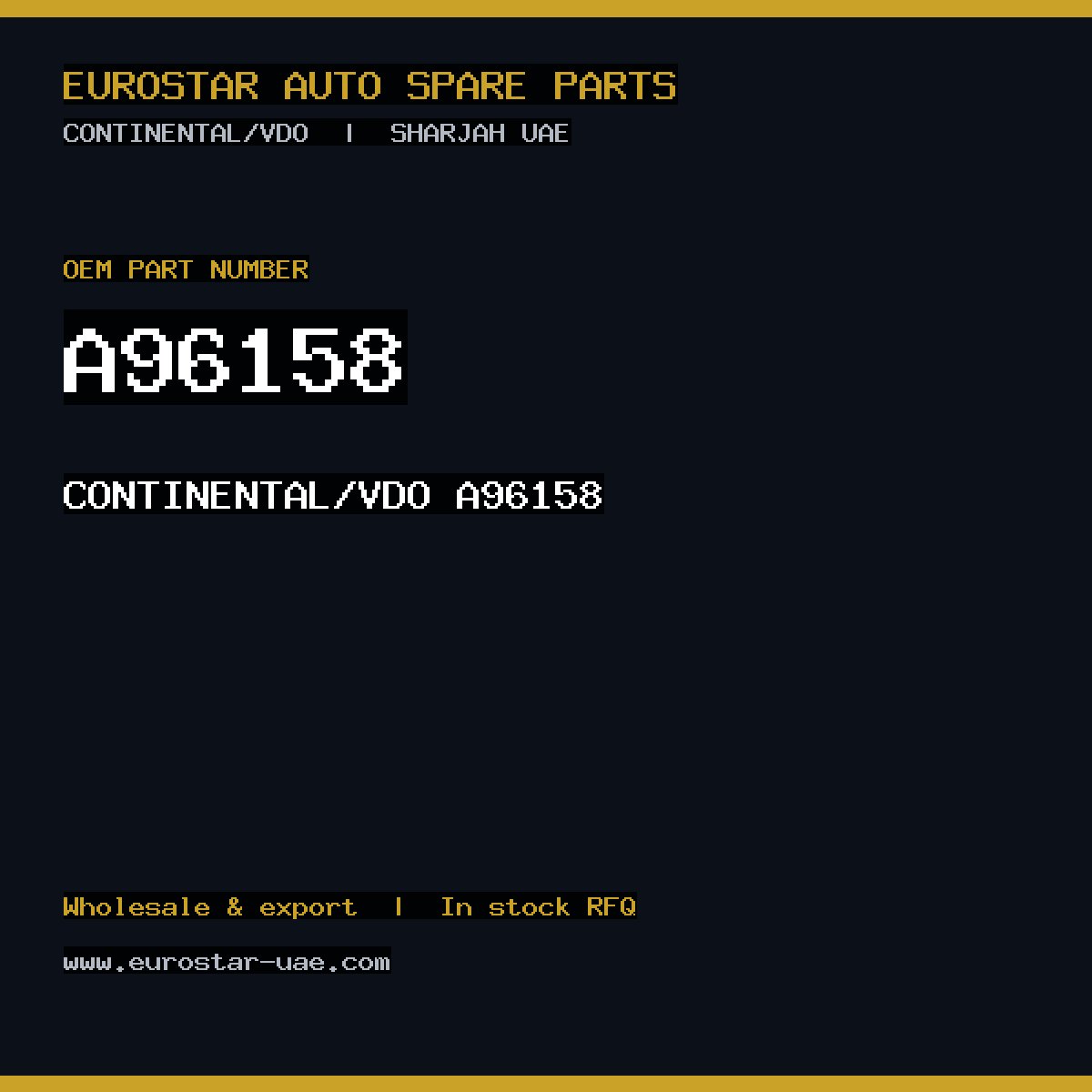 CONTINENTAL/VDO A96158