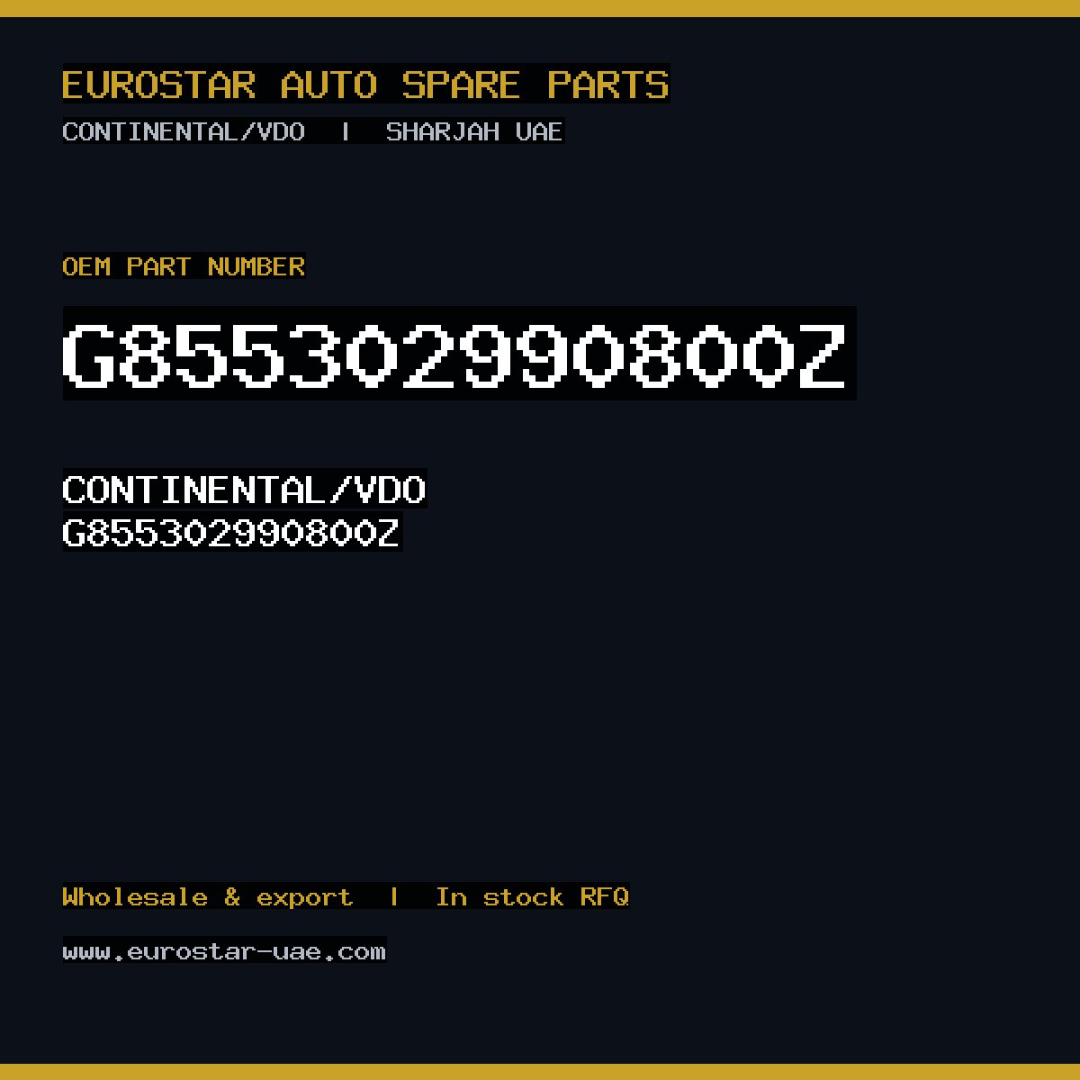 CONTINENTAL/VDO G855302990800Z