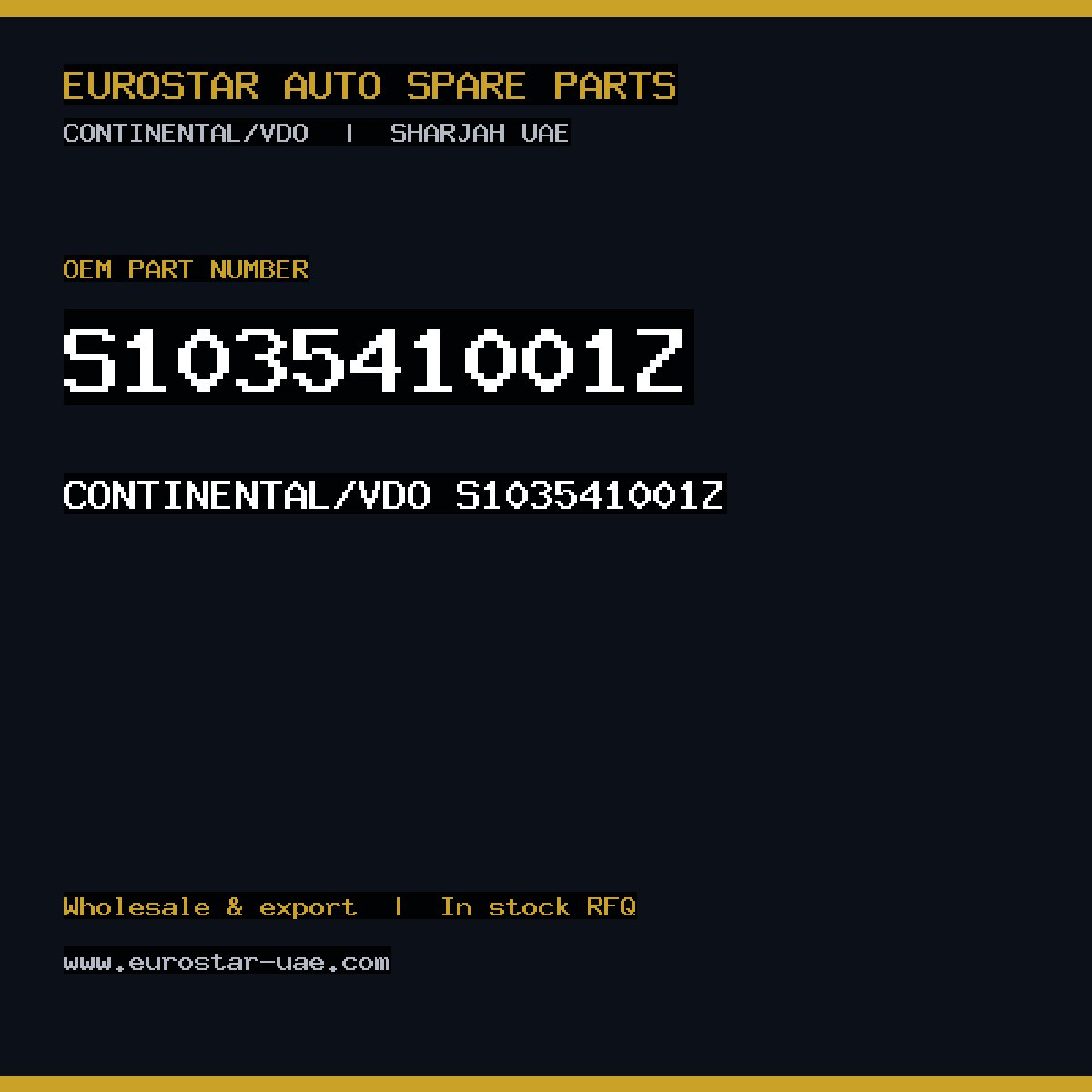 CONTINENTAL/VDO S103541001Z