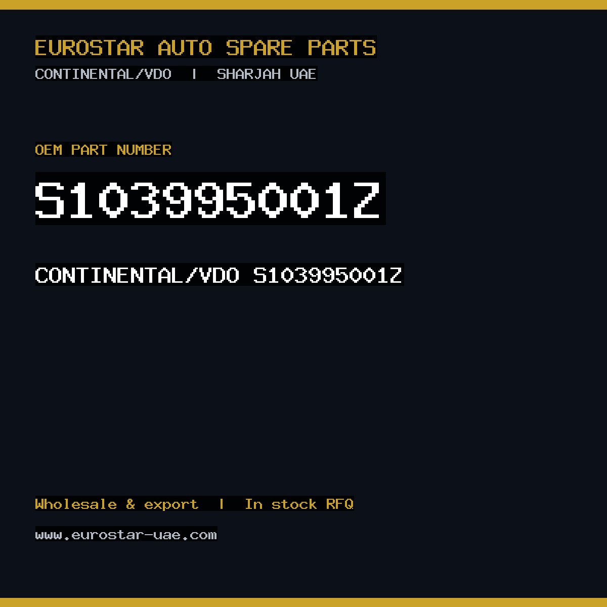 CONTINENTAL/VDO S103995001Z