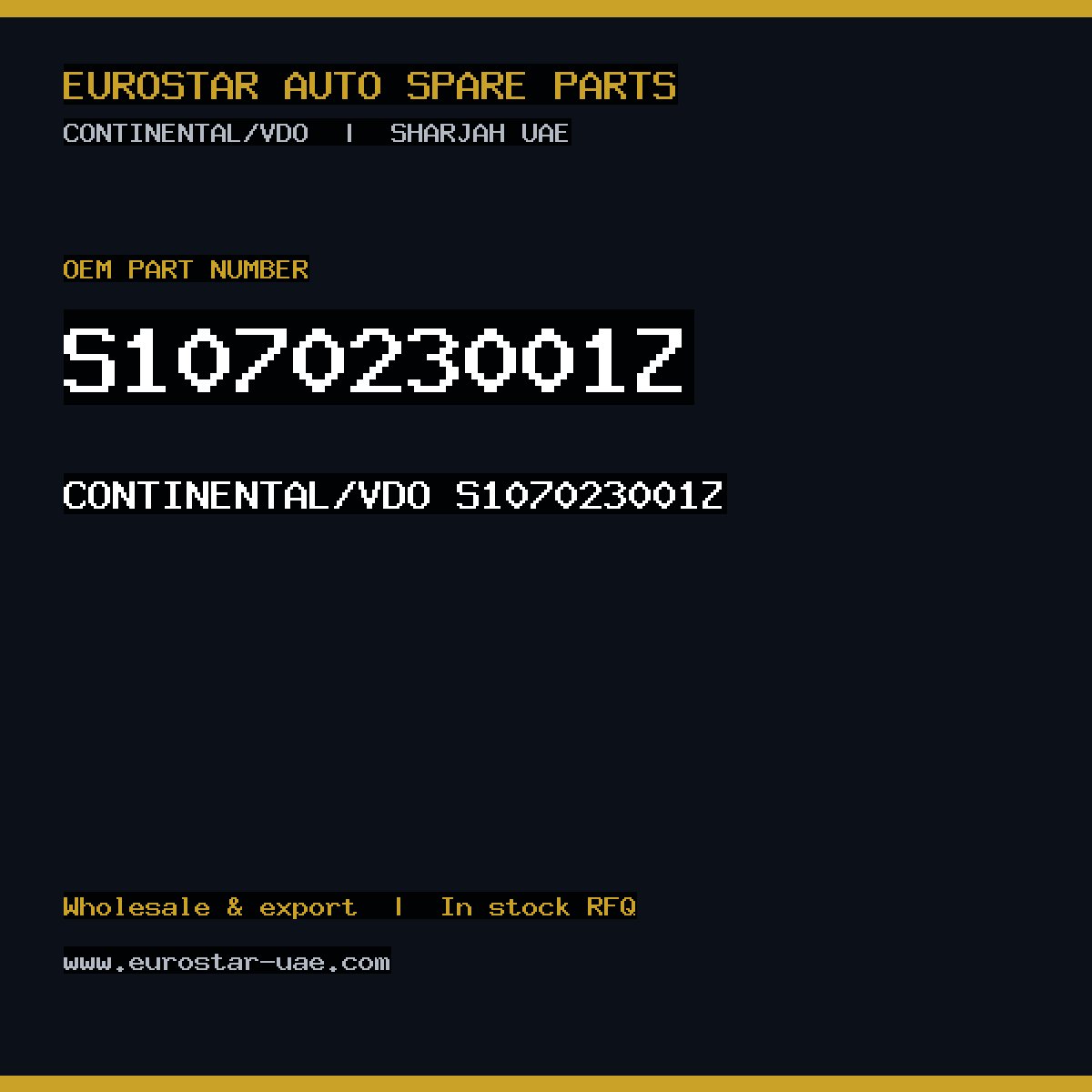 CONTINENTAL/VDO S107023001Z