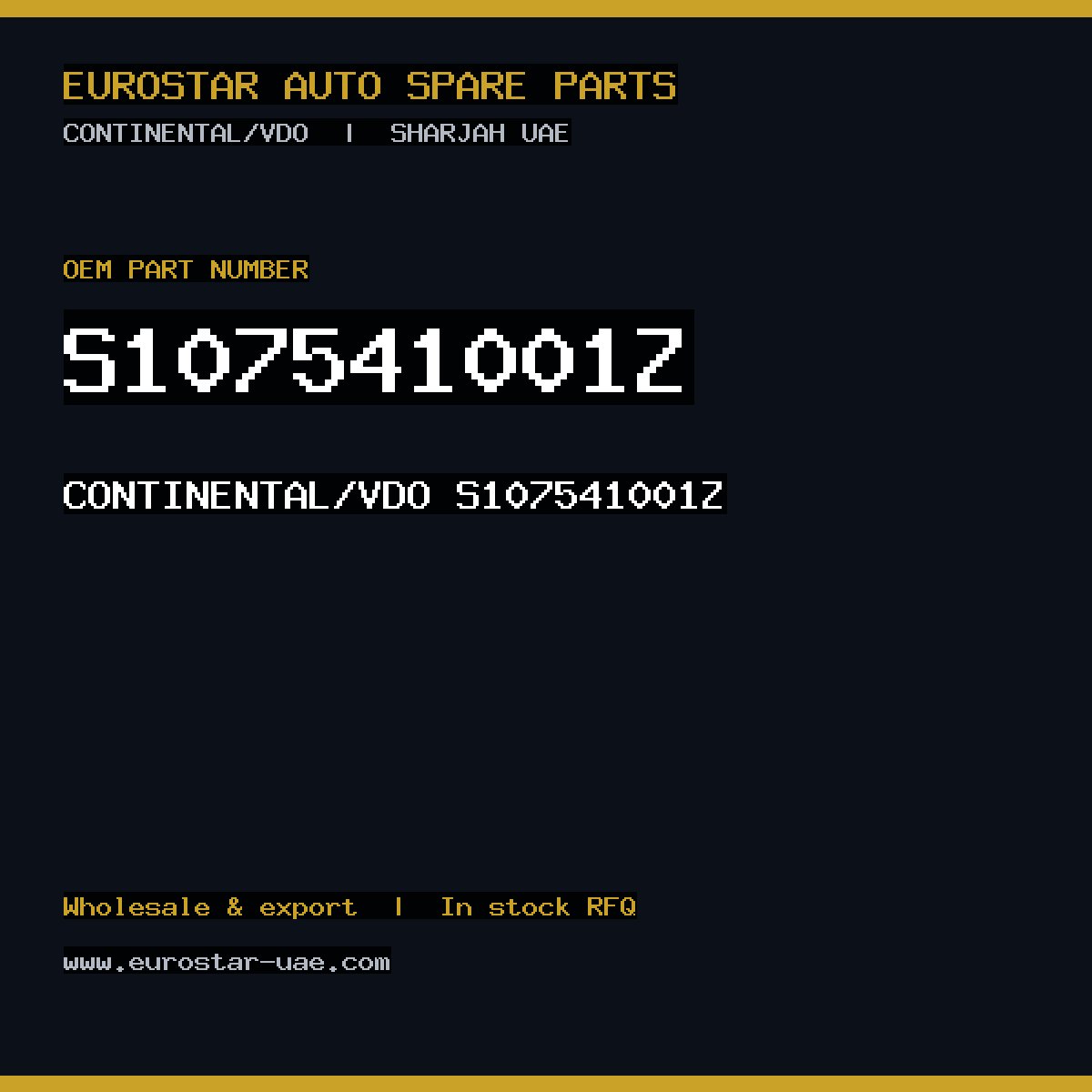 CONTINENTAL/VDO S107541001Z