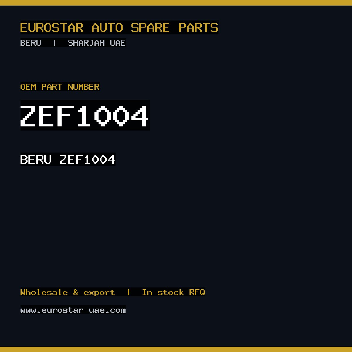 BERU ZEF1004