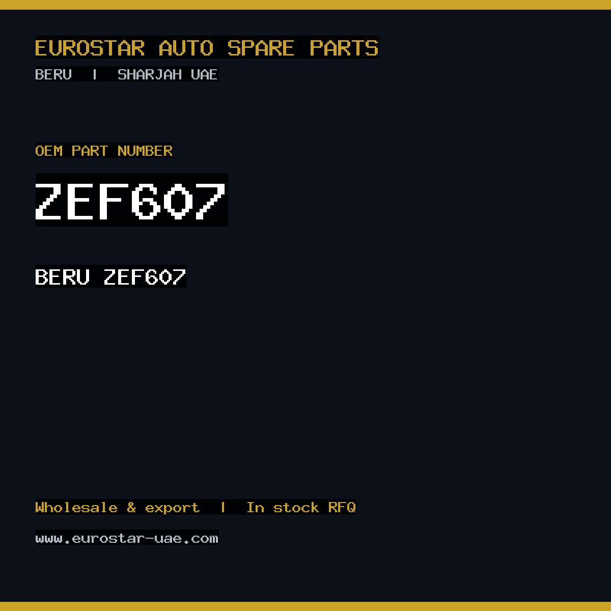 BERU ZEF607