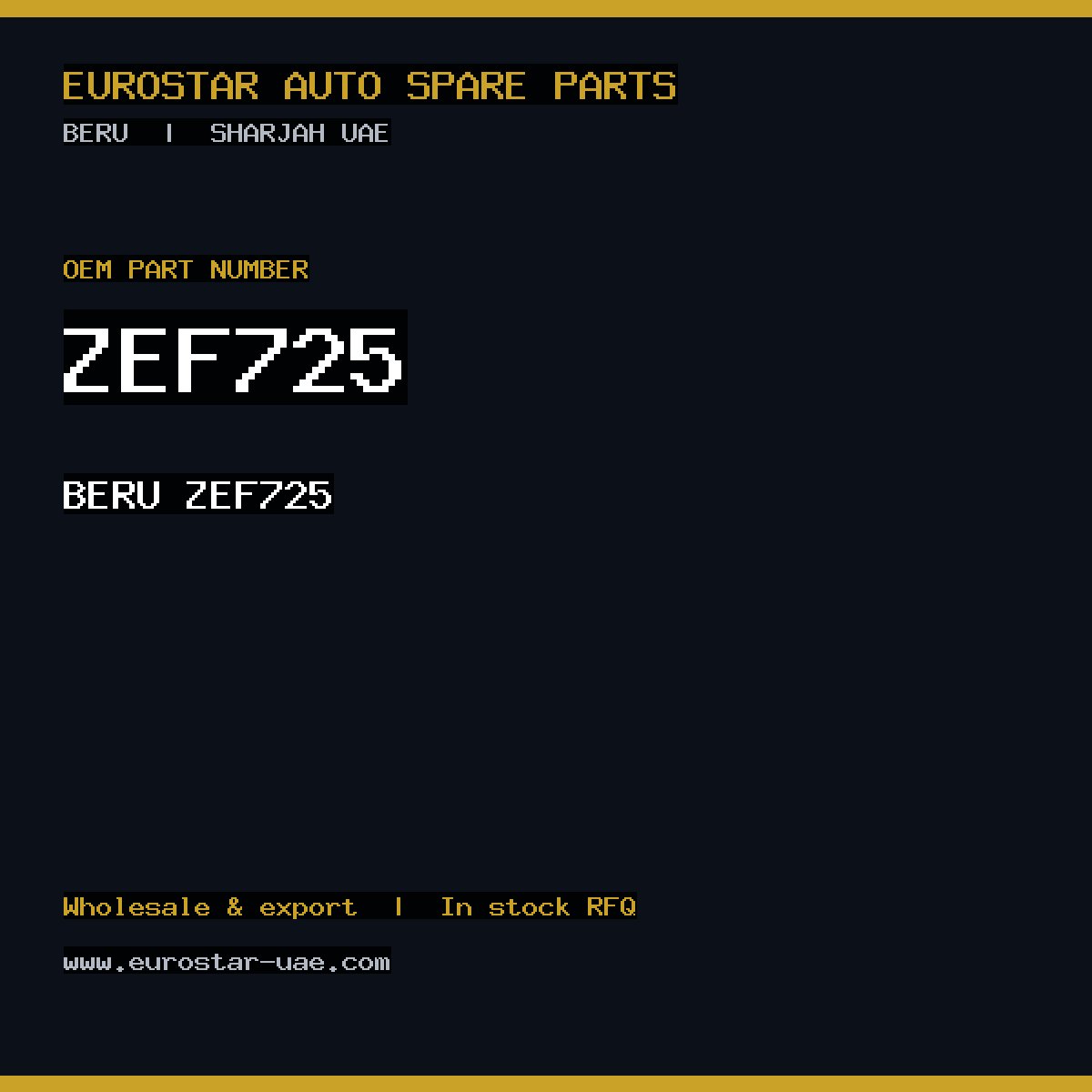BERU ZEF725