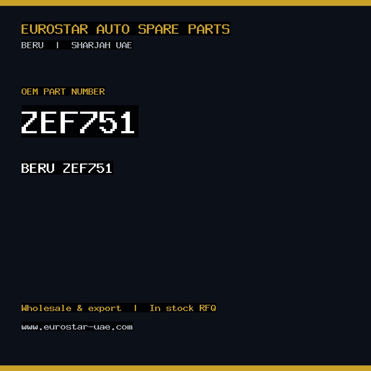 BERU ZEF751